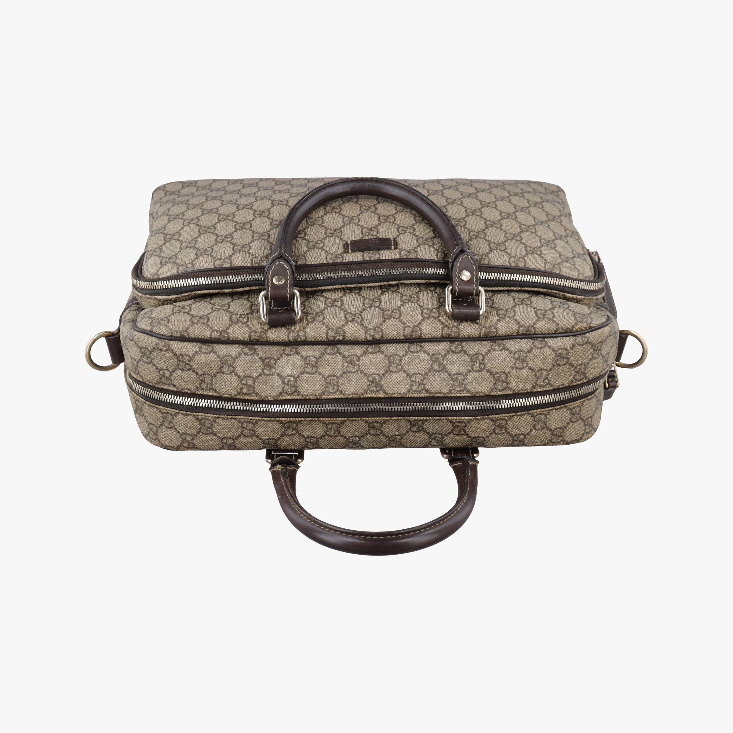 Pre-owned Gucci Business Brown × Beige PVC coated canvas 289892 shoulderbag | stylenewstar
