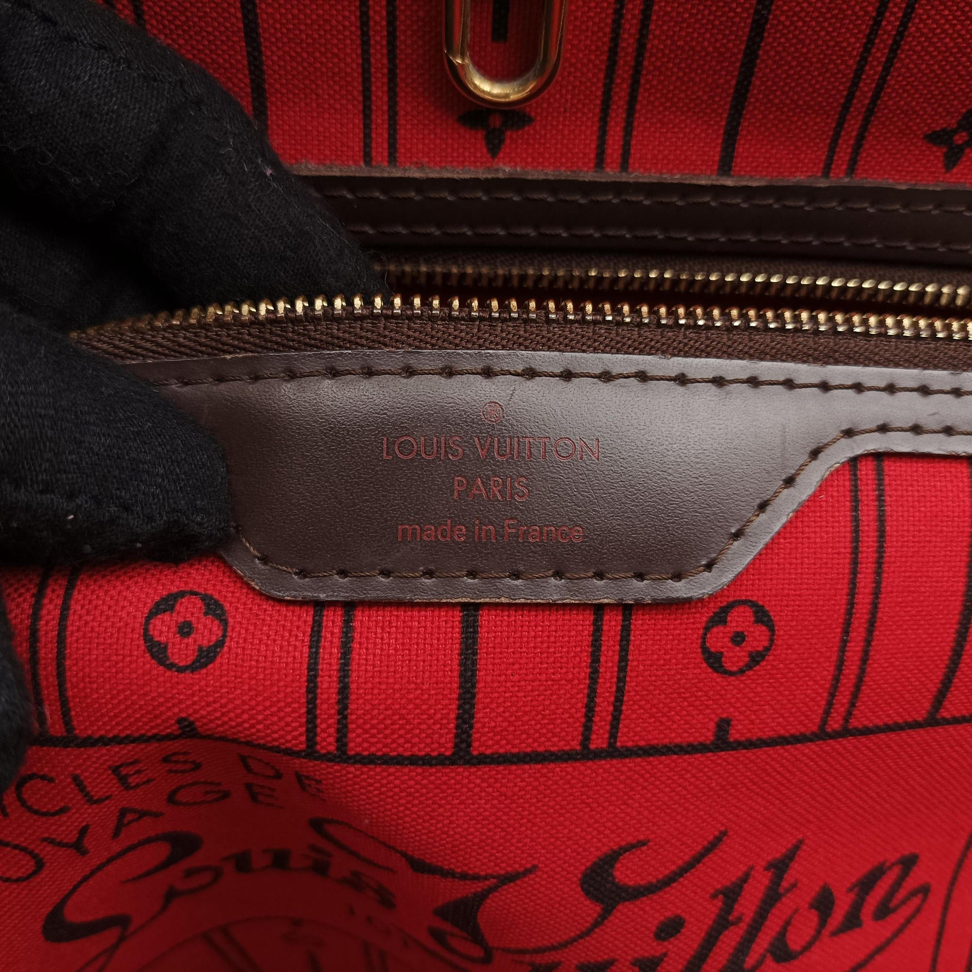 Pre-owned Louis Vuitton NEVERFULL GM EBENE Damier Canvas N51106 shoulderbag | stylenewstar