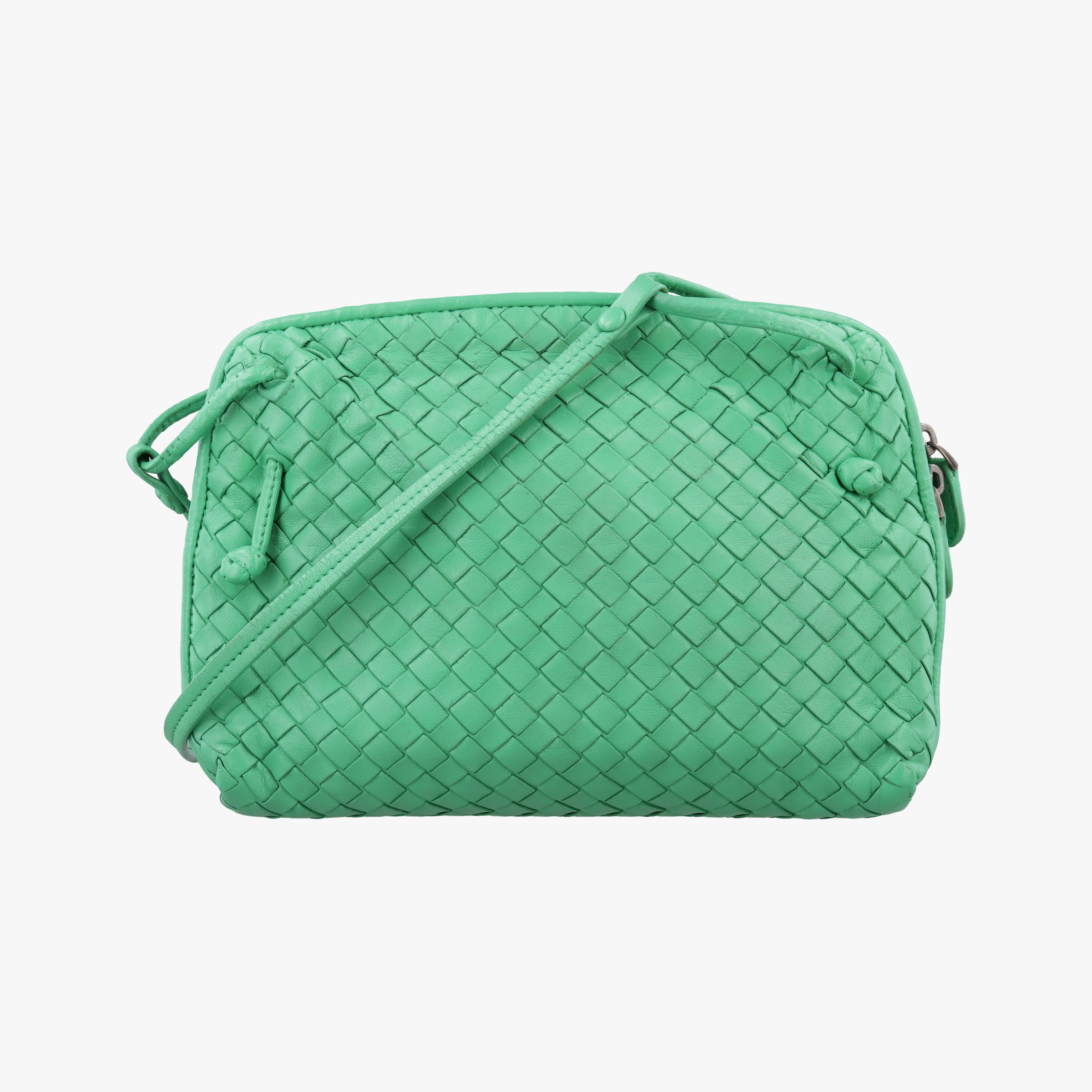 Pre-owned Bottega Veneta NODINI Intrecciato Green lambskin  shoulderbag | stylenewstar
