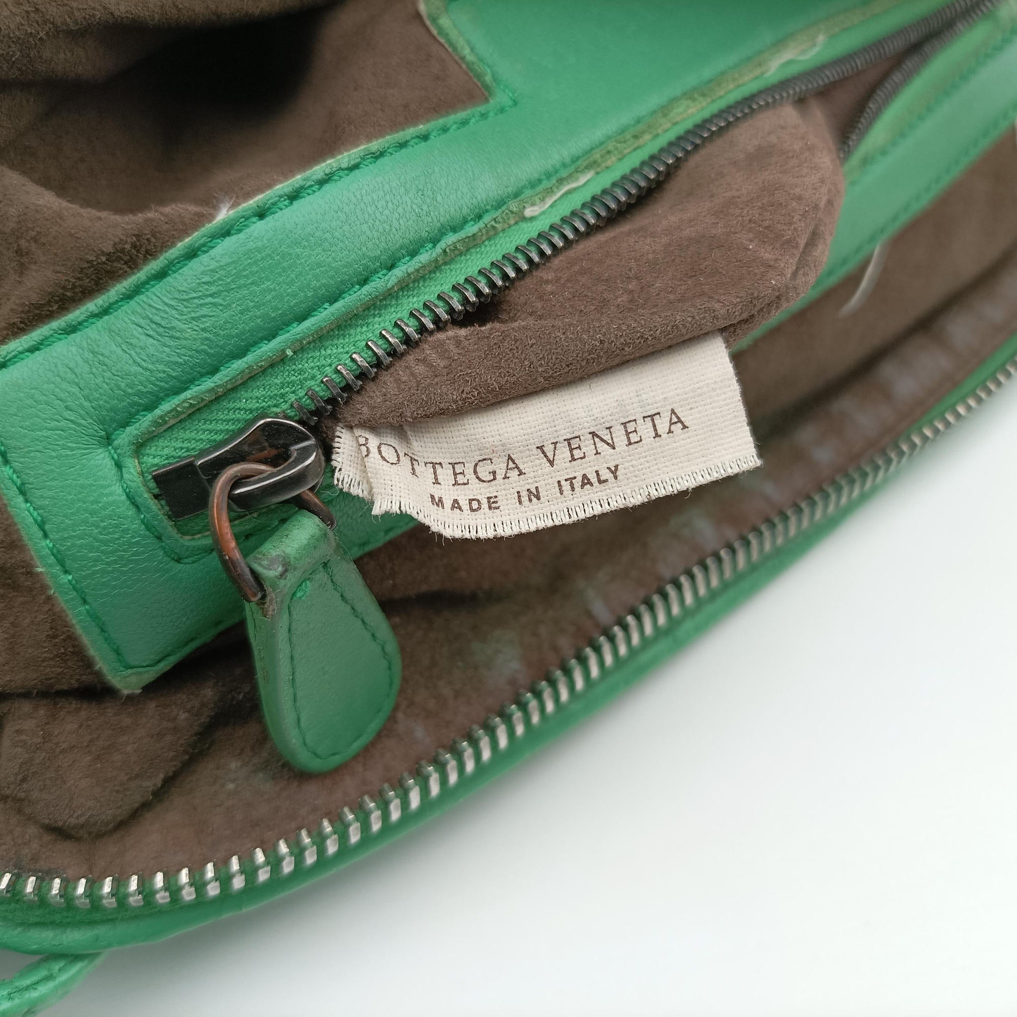 Pre-owned Bottega Veneta NODINI Intrecciato Green lambskin  shoulderbag | stylenewstar