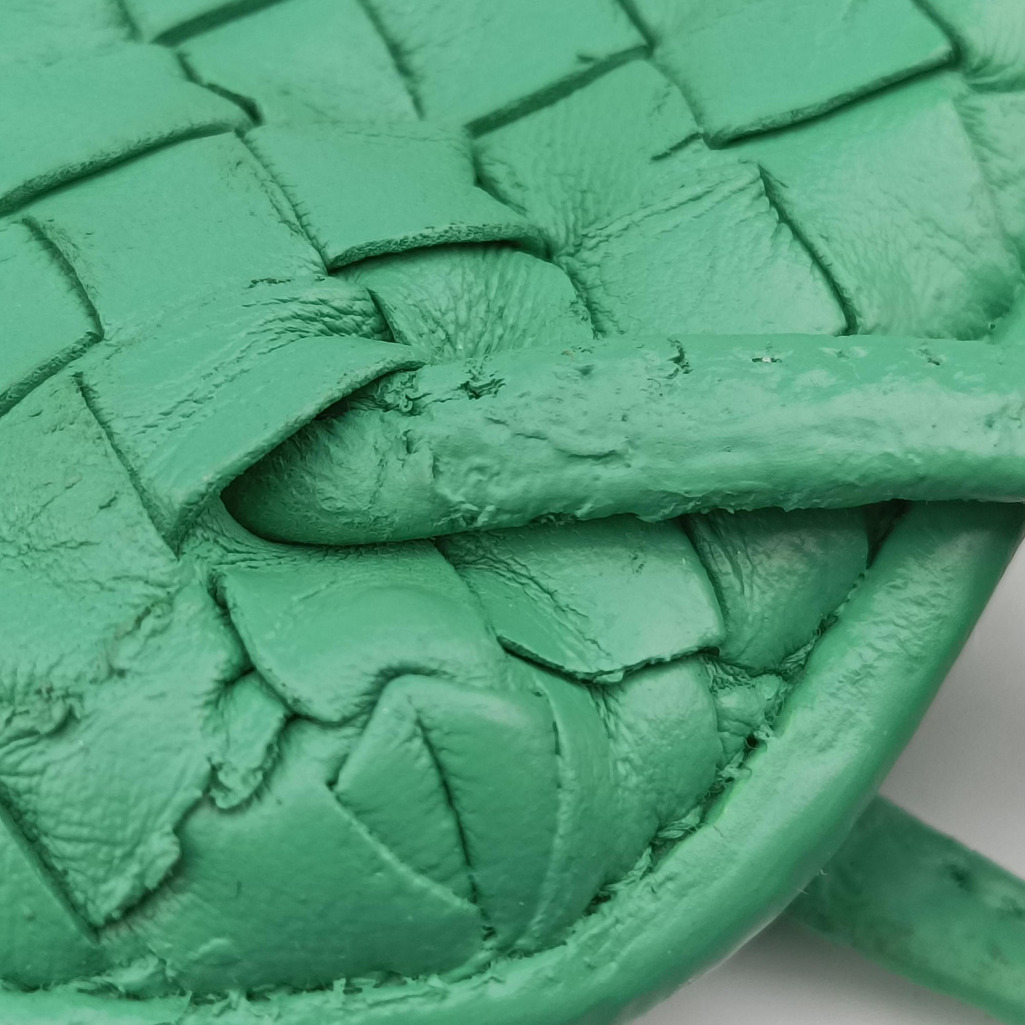 Pre-owned Bottega Veneta NODINI Intrecciato Green lambskin  shoulderbag | stylenewstar