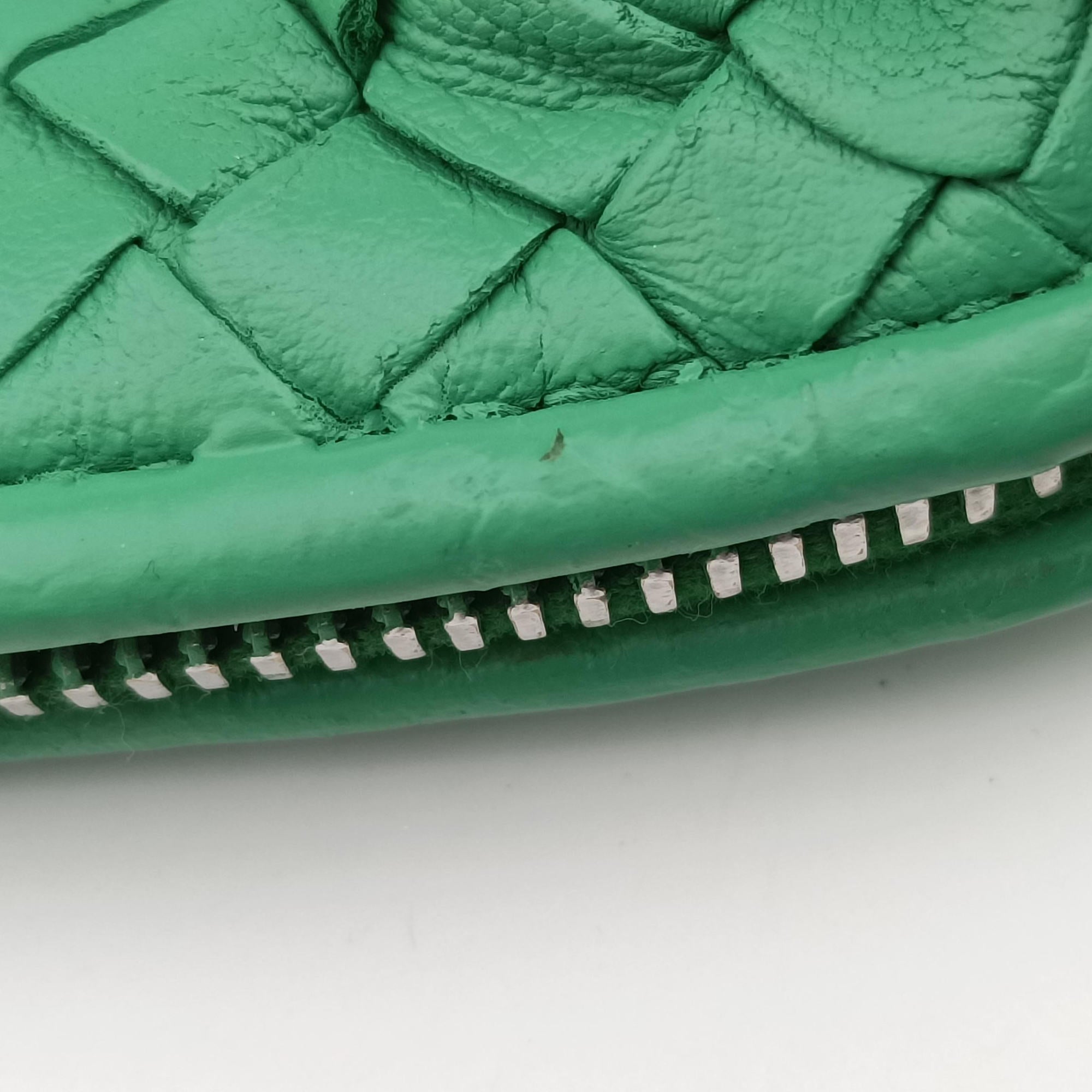 Pre-owned Bottega Veneta NODINI Intrecciato Green lambskin  shoulderbag | stylenewstar