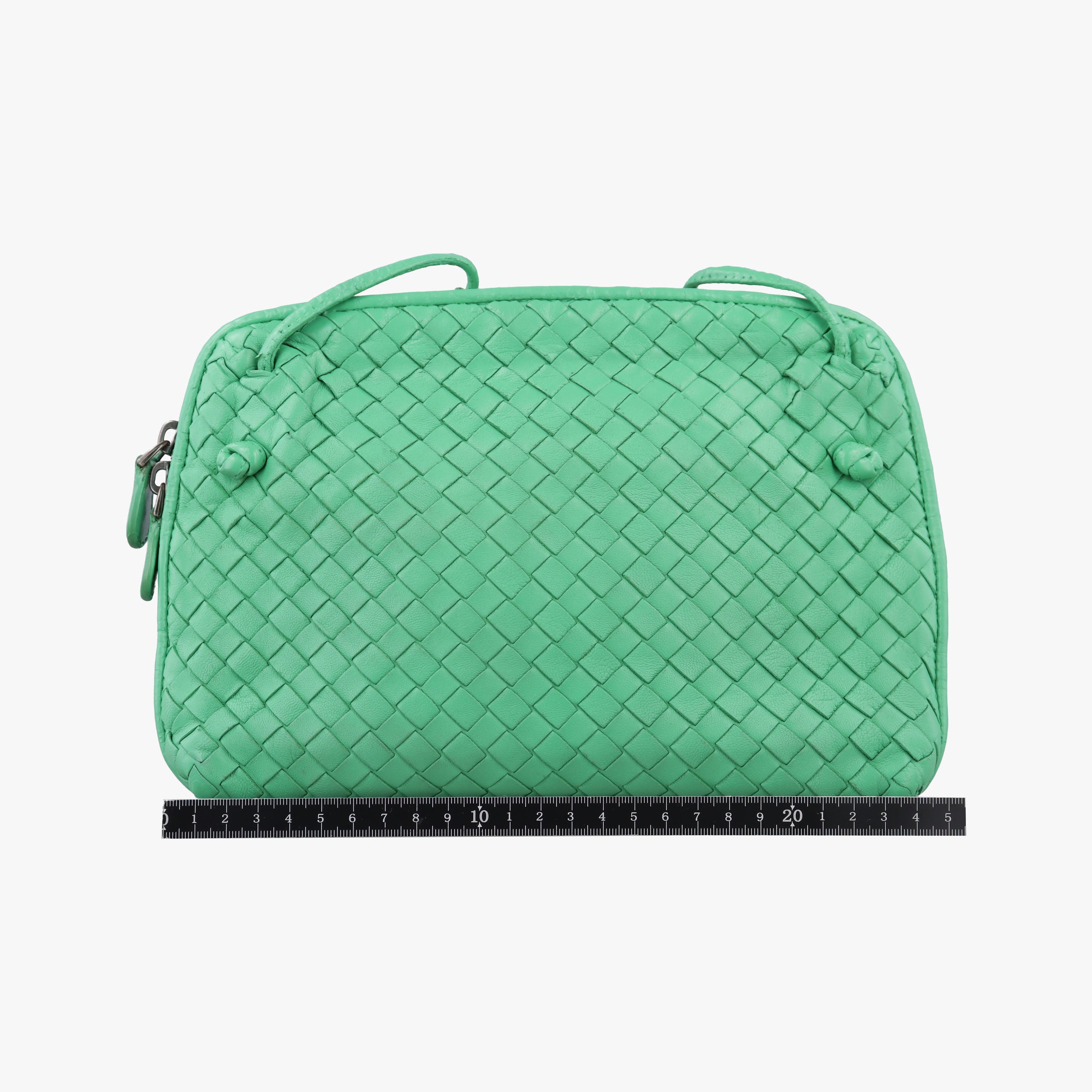 Pre-owned Bottega Veneta NODINI Intrecciato Green lambskin  shoulderbag | stylenewstar