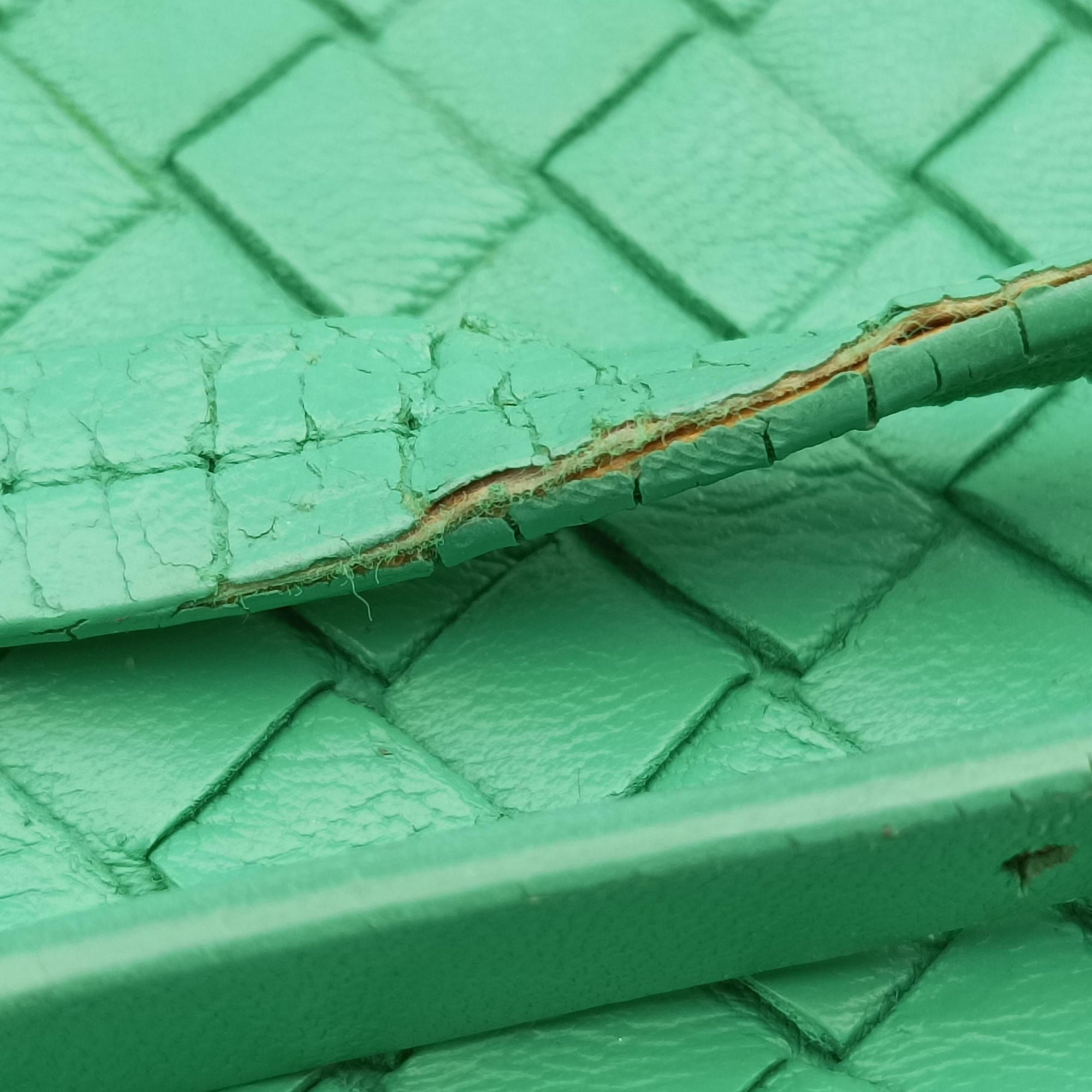 Pre-owned Bottega Veneta NODINI Intrecciato Green lambskin  shoulderbag | stylenewstar