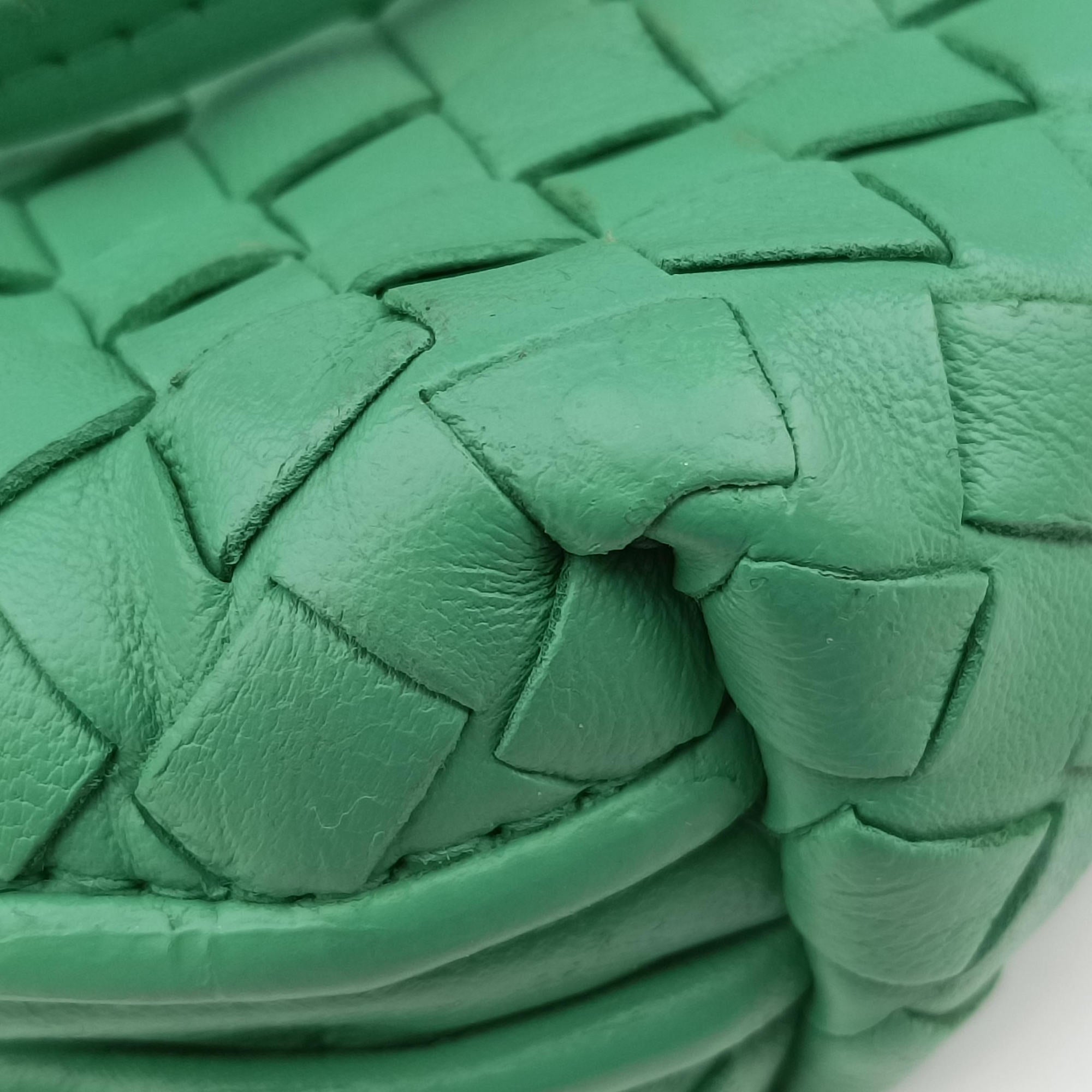 Pre-owned Bottega Veneta NODINI Intrecciato Green lambskin  shoulderbag | stylenewstar