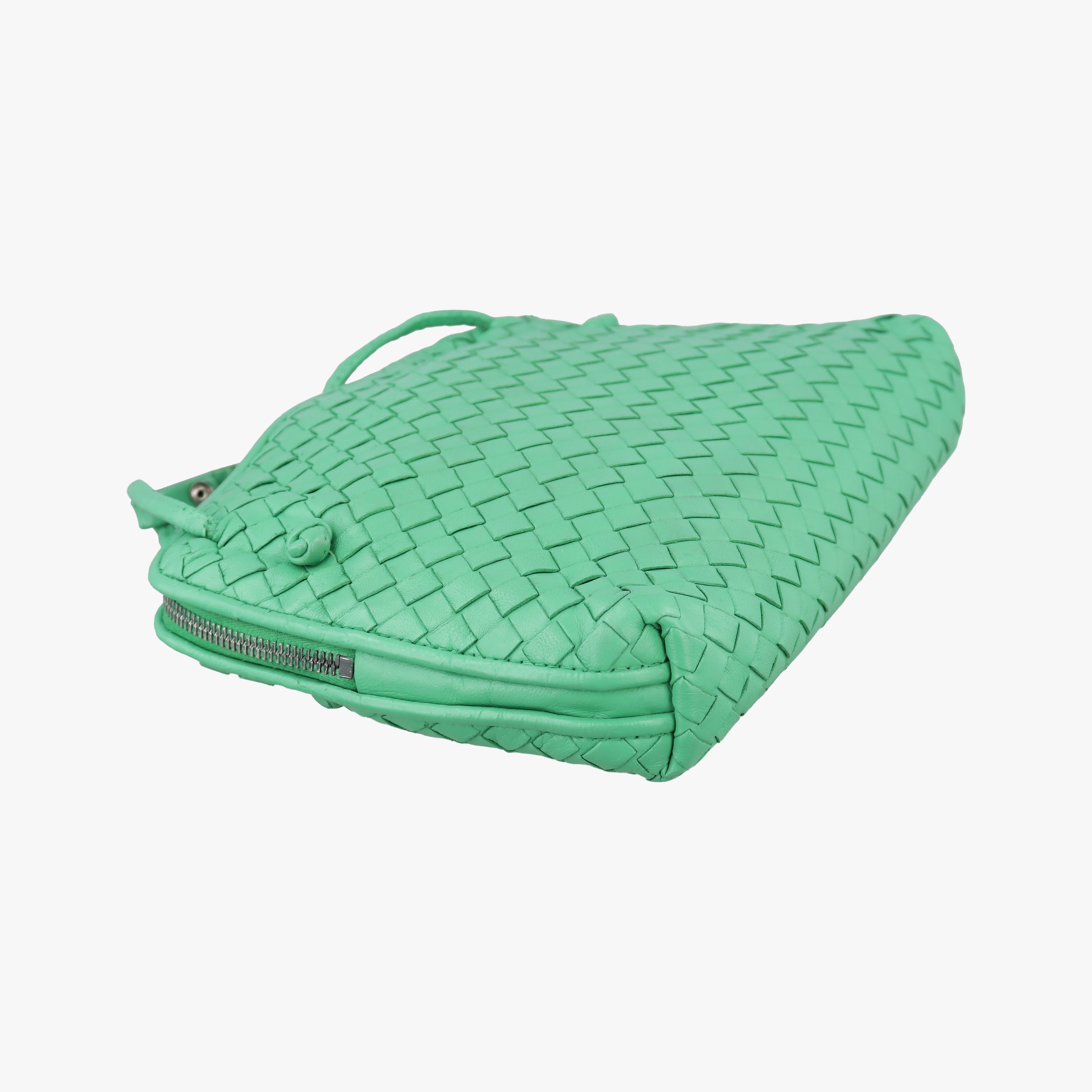 Pre-owned Bottega Veneta NODINI Intrecciato Green lambskin  shoulderbag | stylenewstar