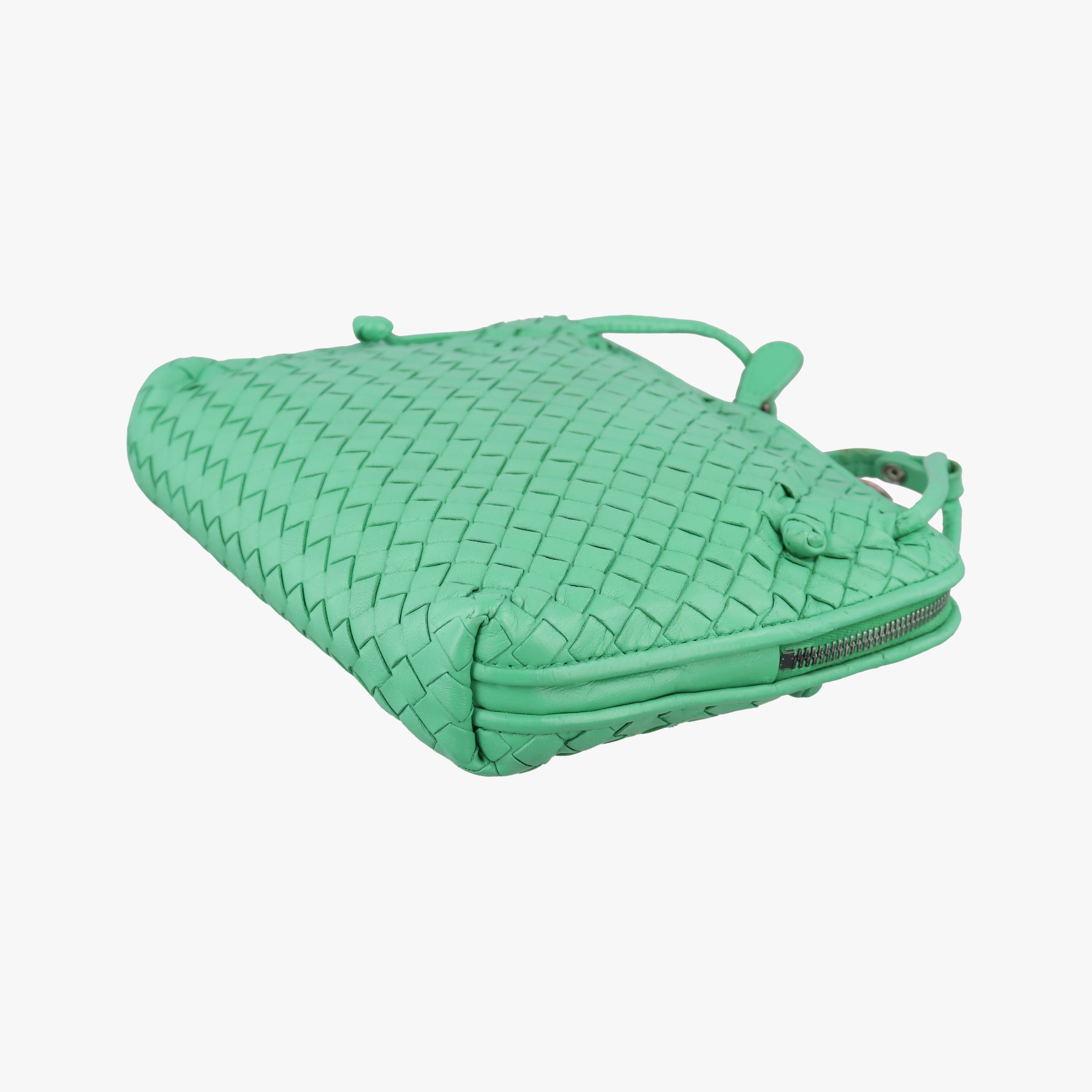Pre-owned Bottega Veneta NODINI Intrecciato Green lambskin  shoulderbag | stylenewstar