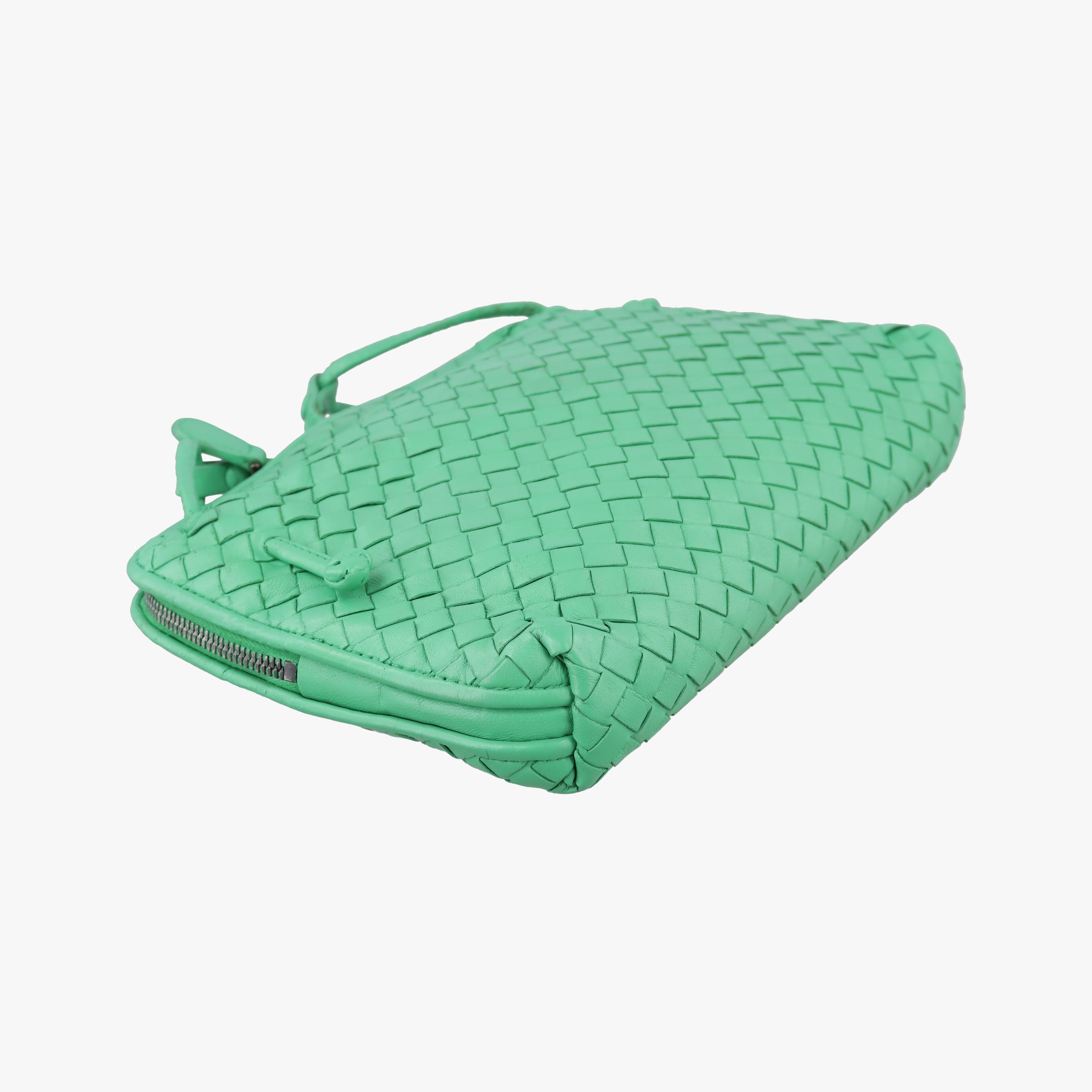 Pre-owned Bottega Veneta NODINI Intrecciato Green lambskin  shoulderbag | stylenewstar