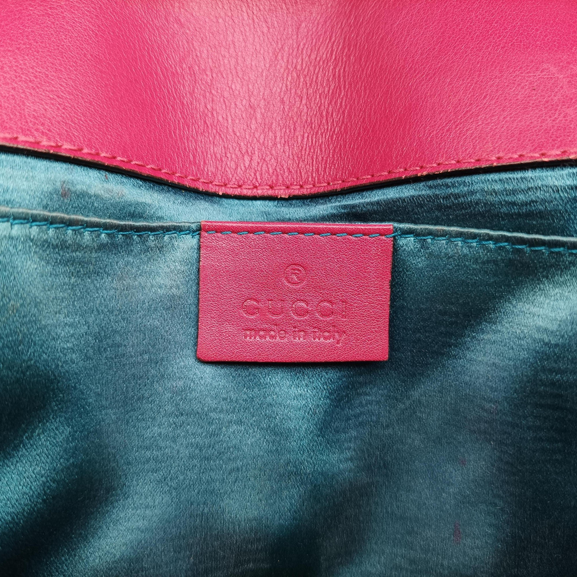 Pre-owned Gucci GG Marmont Pink velour 446744 shoulderbag | stylenewstar