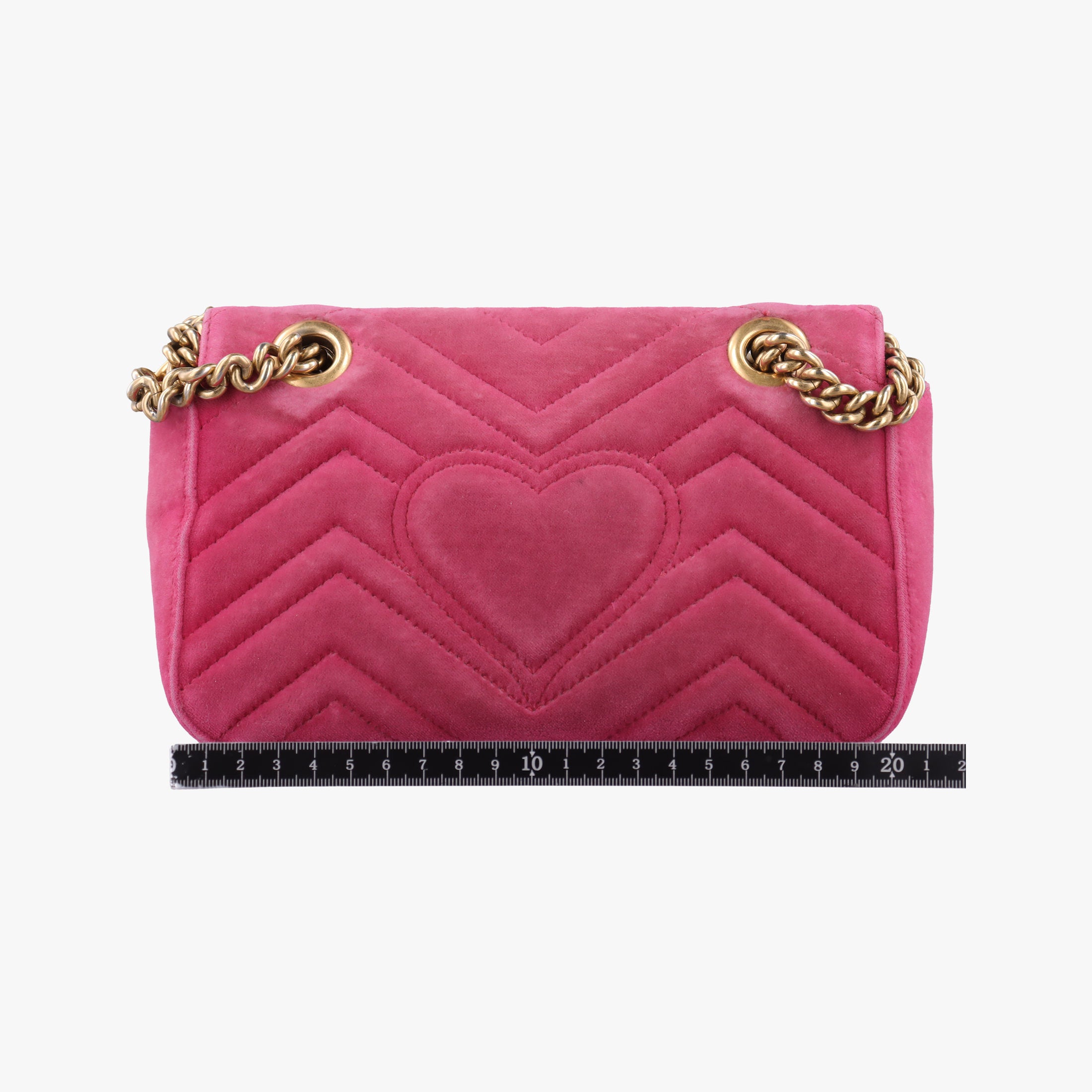 Pre-owned Gucci GG Marmont Pink velour 446744 shoulderbag | stylenewstar