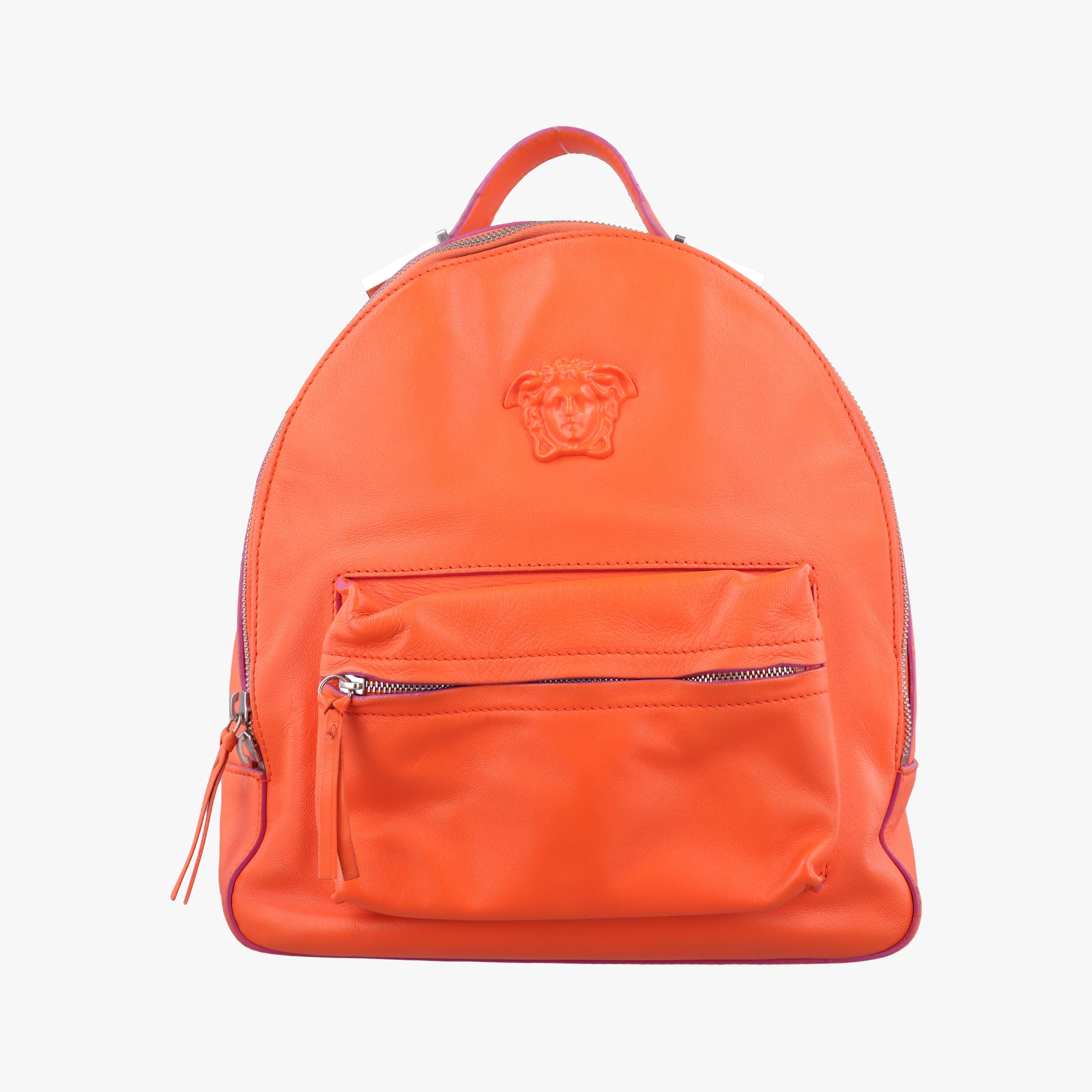 Secondhand VERSACE Medusa Orange Leather  backpack/rucksack | stylenewstar