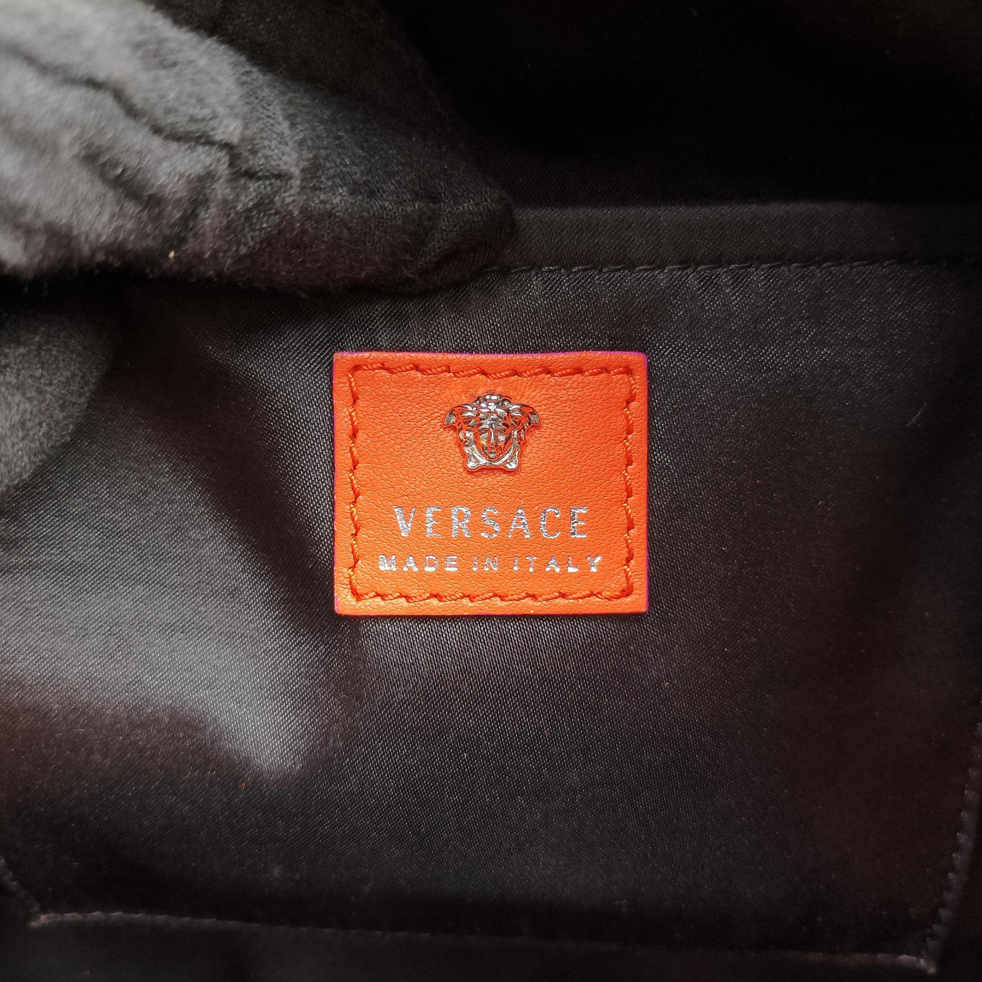 Secondhand VERSACE Medusa Orange Leather  backpack/rucksack | stylenewstar