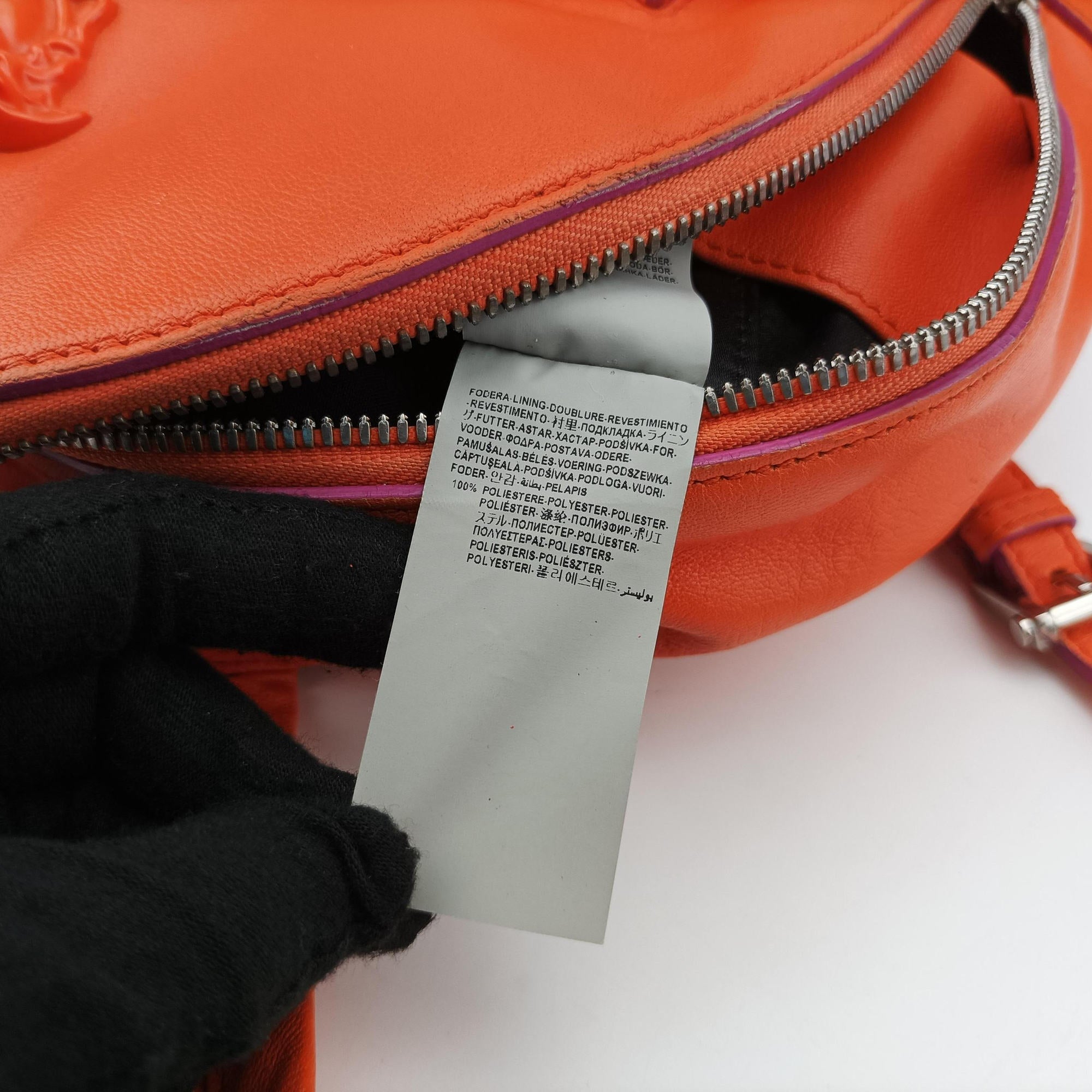 Secondhand VERSACE Medusa Orange Leather  backpack/rucksack | stylenewstar