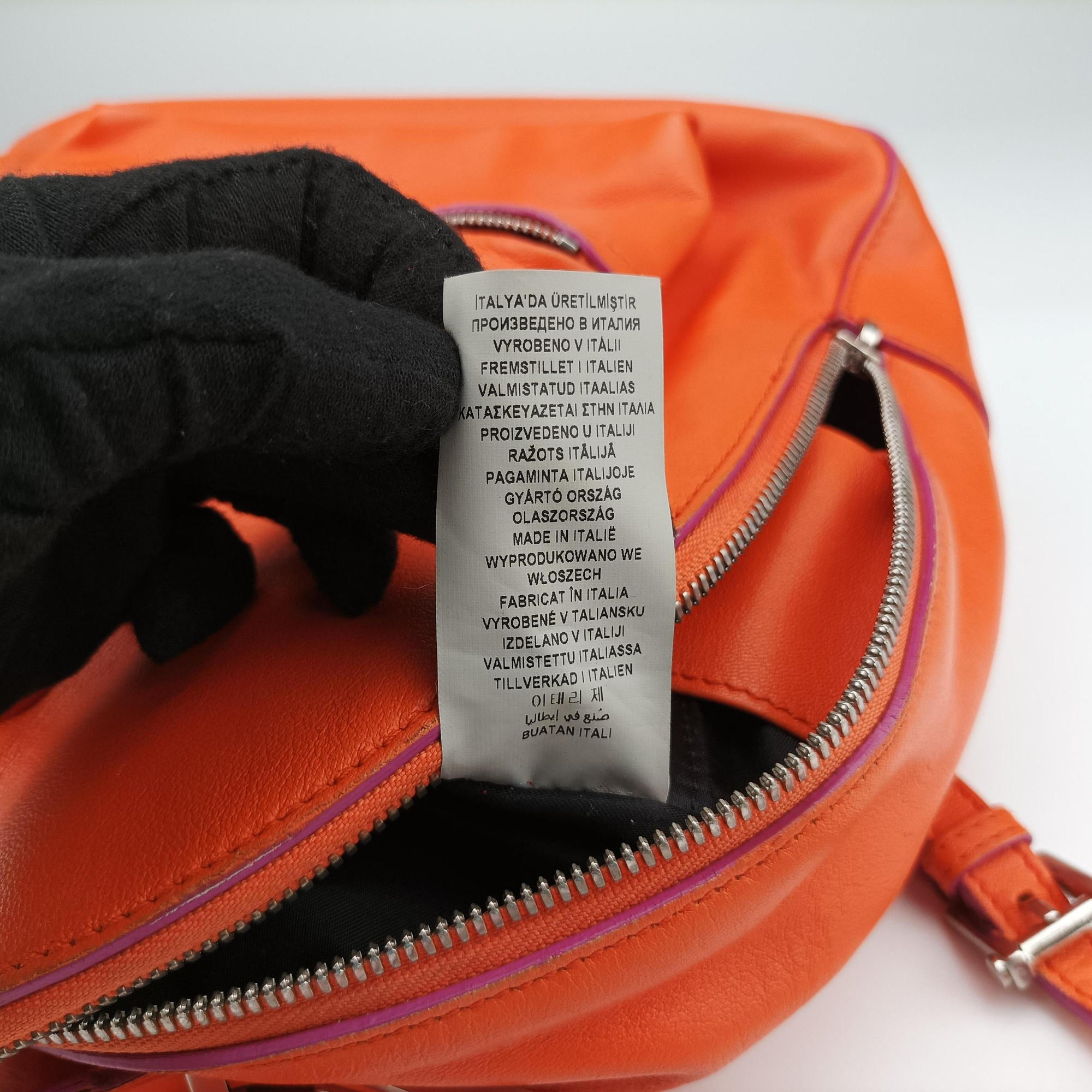 Secondhand VERSACE Medusa Orange Leather  backpack/rucksack | stylenewstar