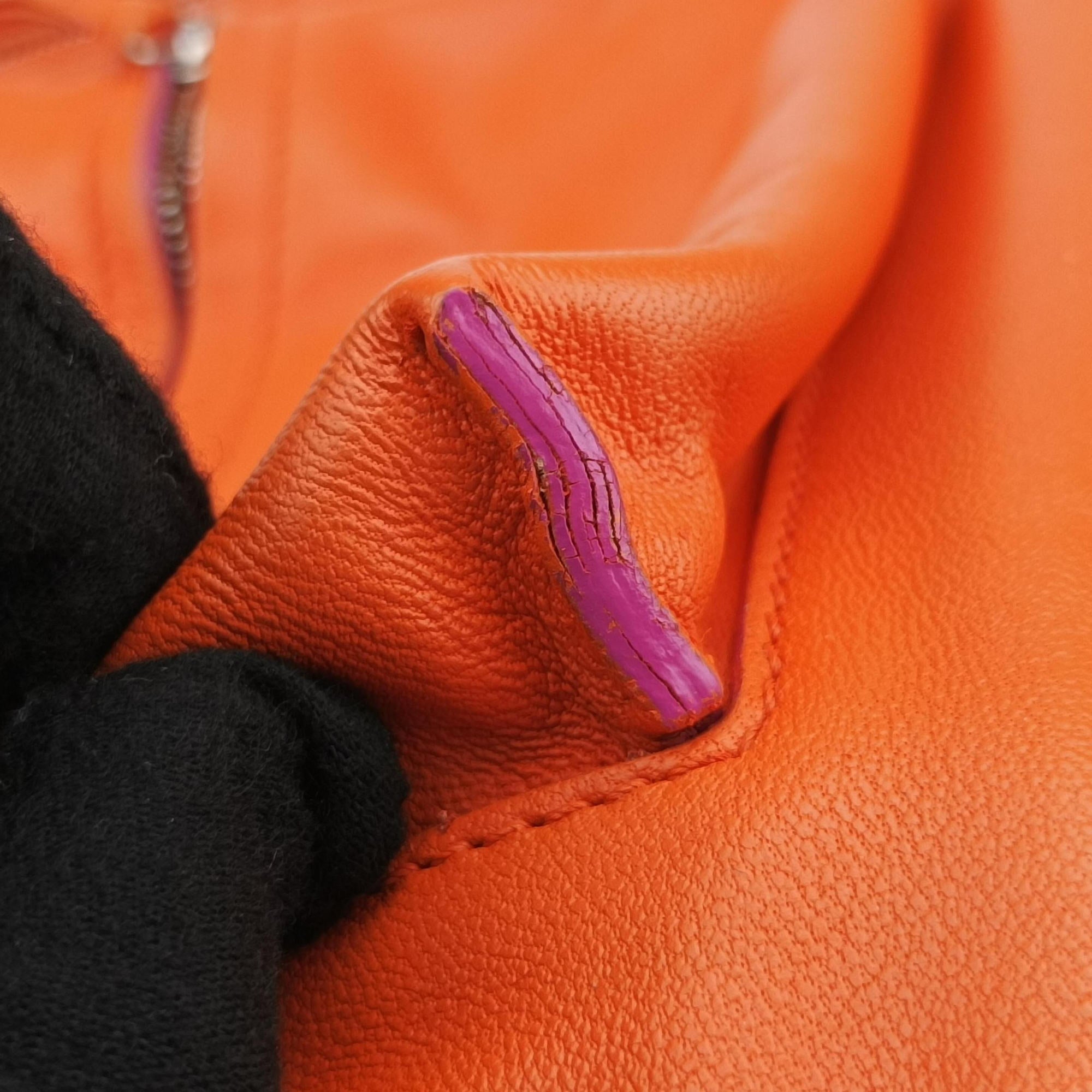 Secondhand VERSACE Medusa Orange Leather  backpack/rucksack | stylenewstar
