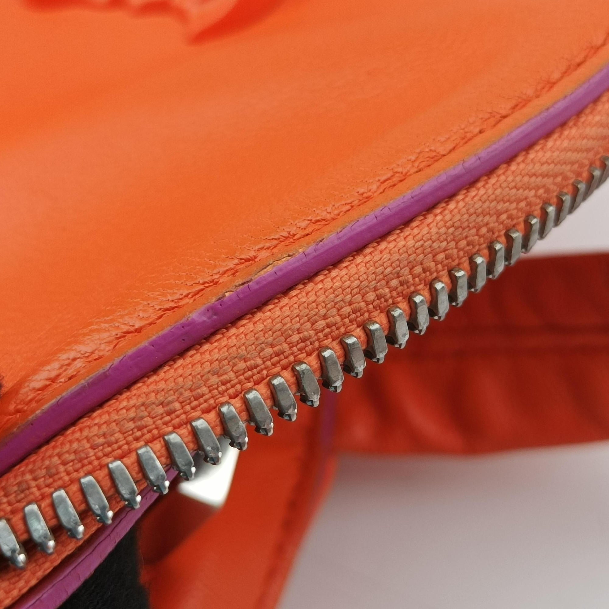 Secondhand VERSACE Medusa Orange Leather  backpack/rucksack | stylenewstar