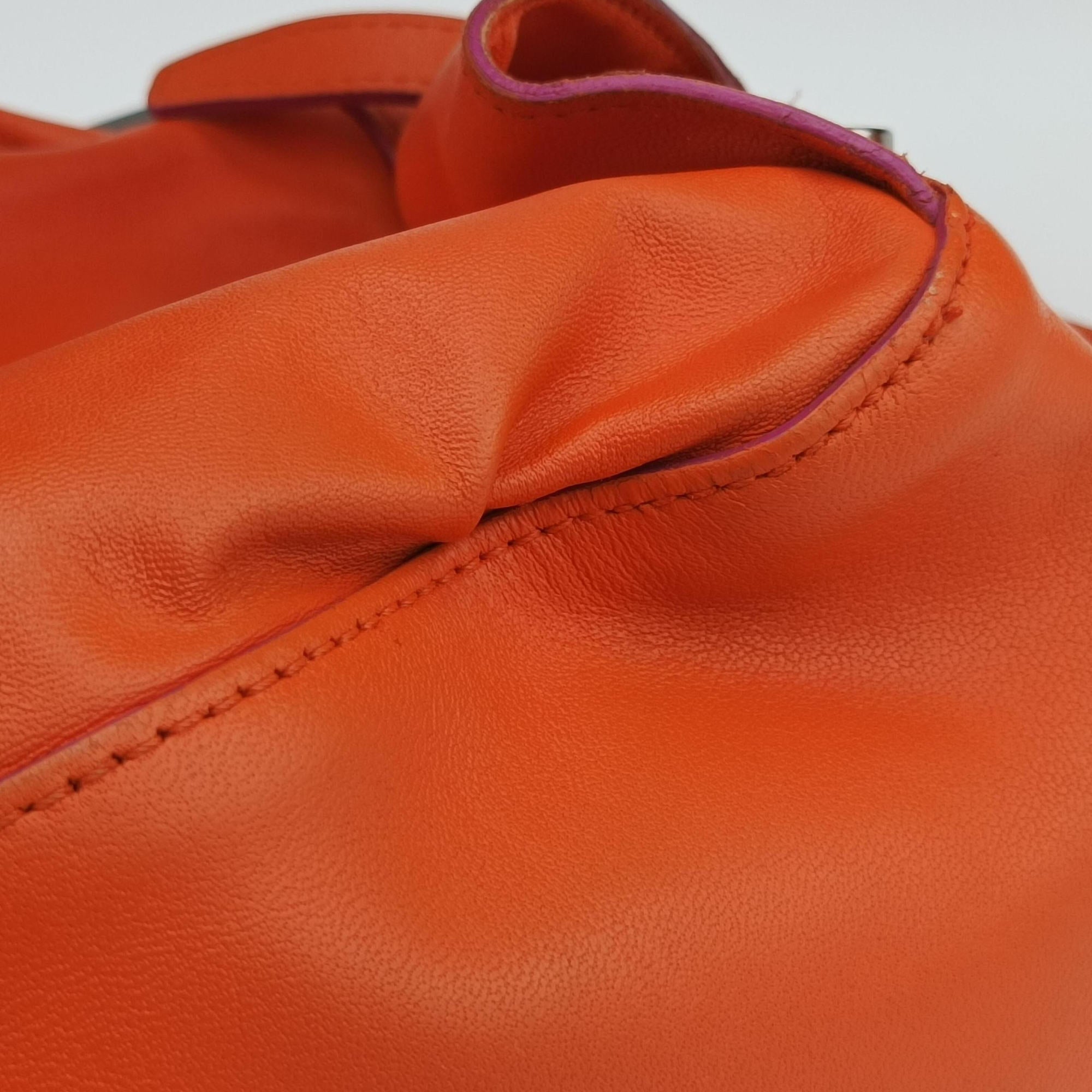 Secondhand VERSACE Medusa Orange Leather  backpack/rucksack | stylenewstar