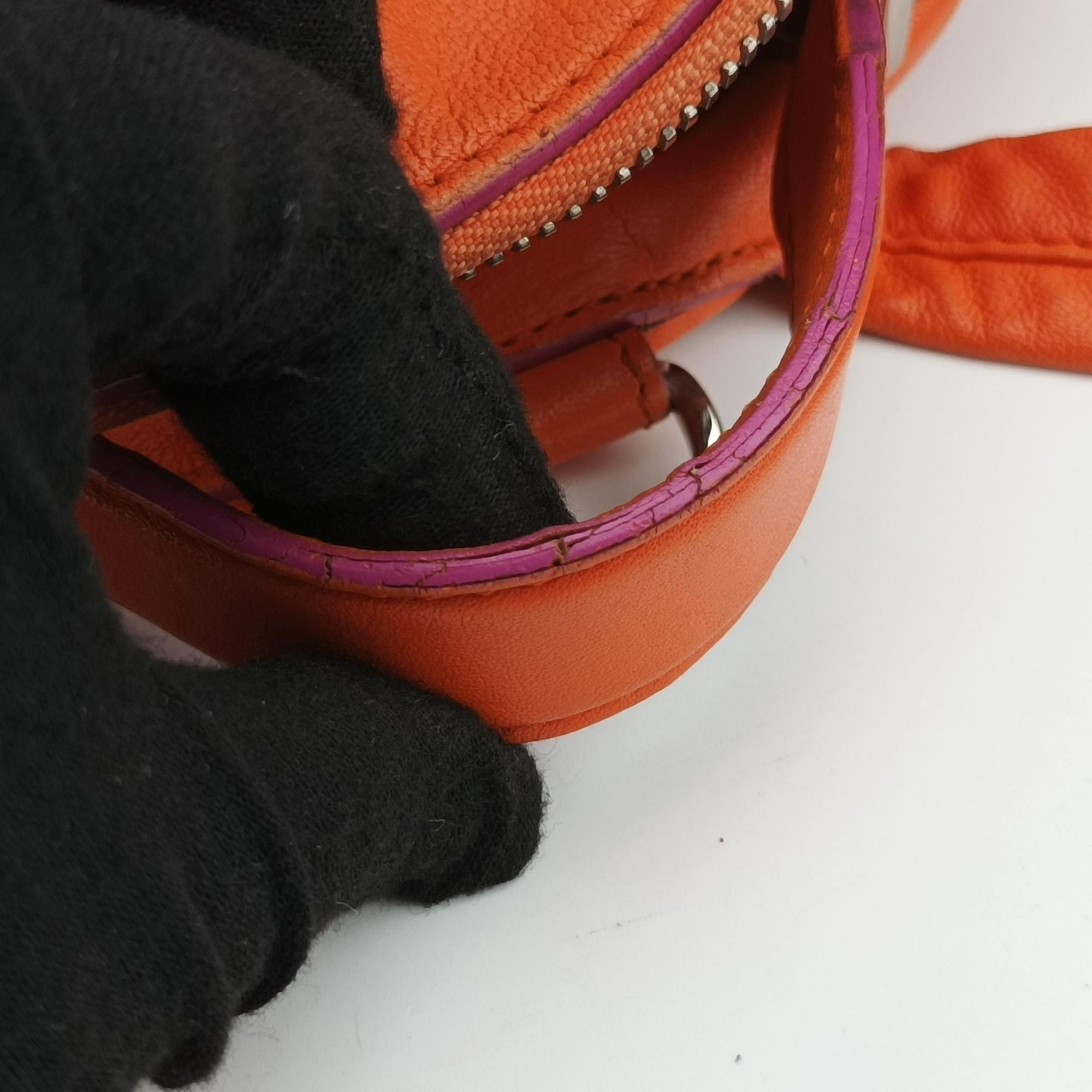 Secondhand VERSACE Medusa Orange Leather  backpack/rucksack | stylenewstar