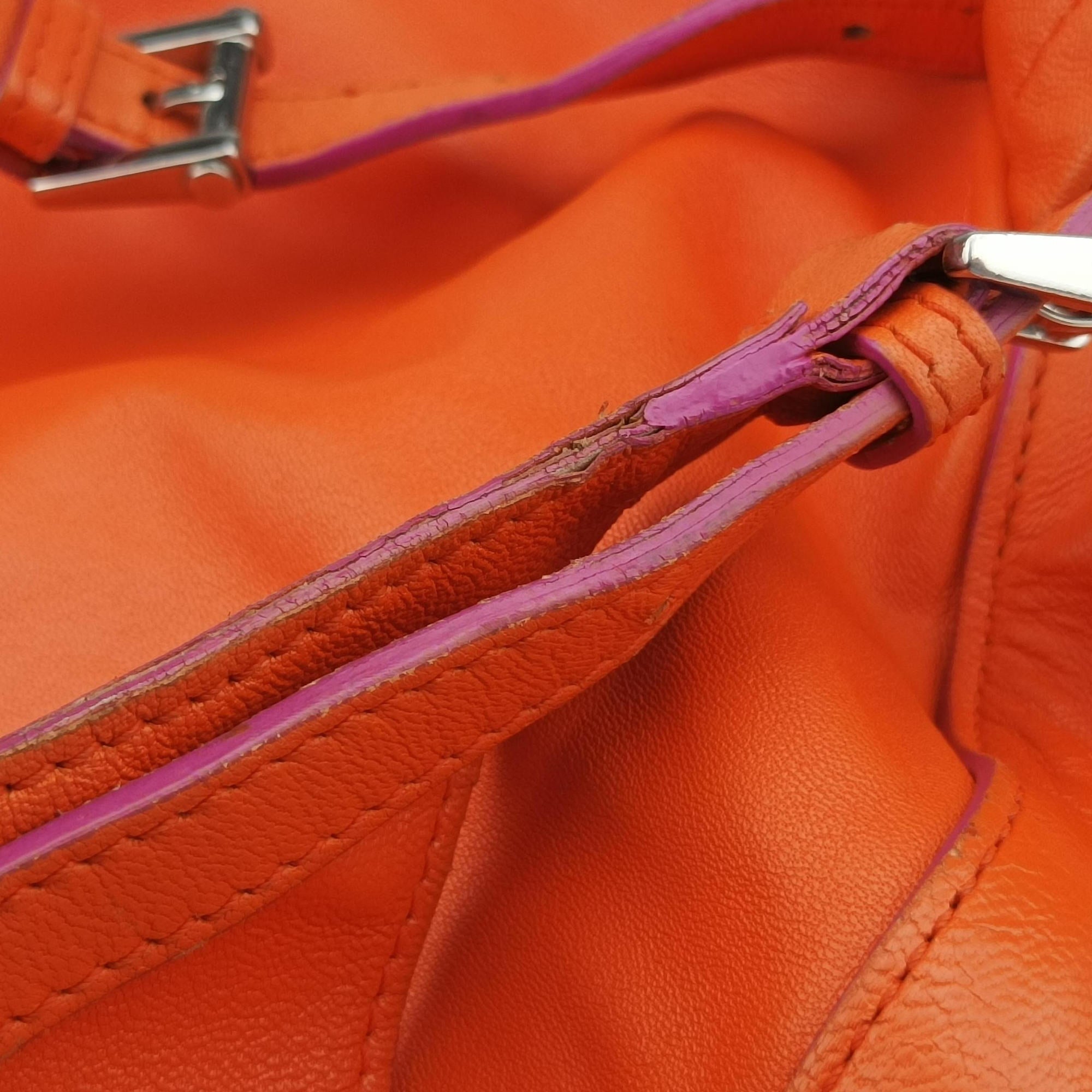 Secondhand VERSACE Medusa Orange Leather  backpack/rucksack | stylenewstar