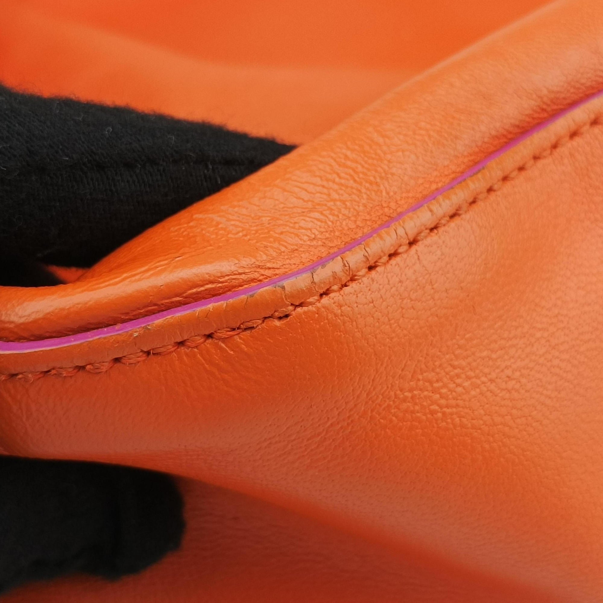 Secondhand VERSACE Medusa Orange Leather  backpack/rucksack | stylenewstar