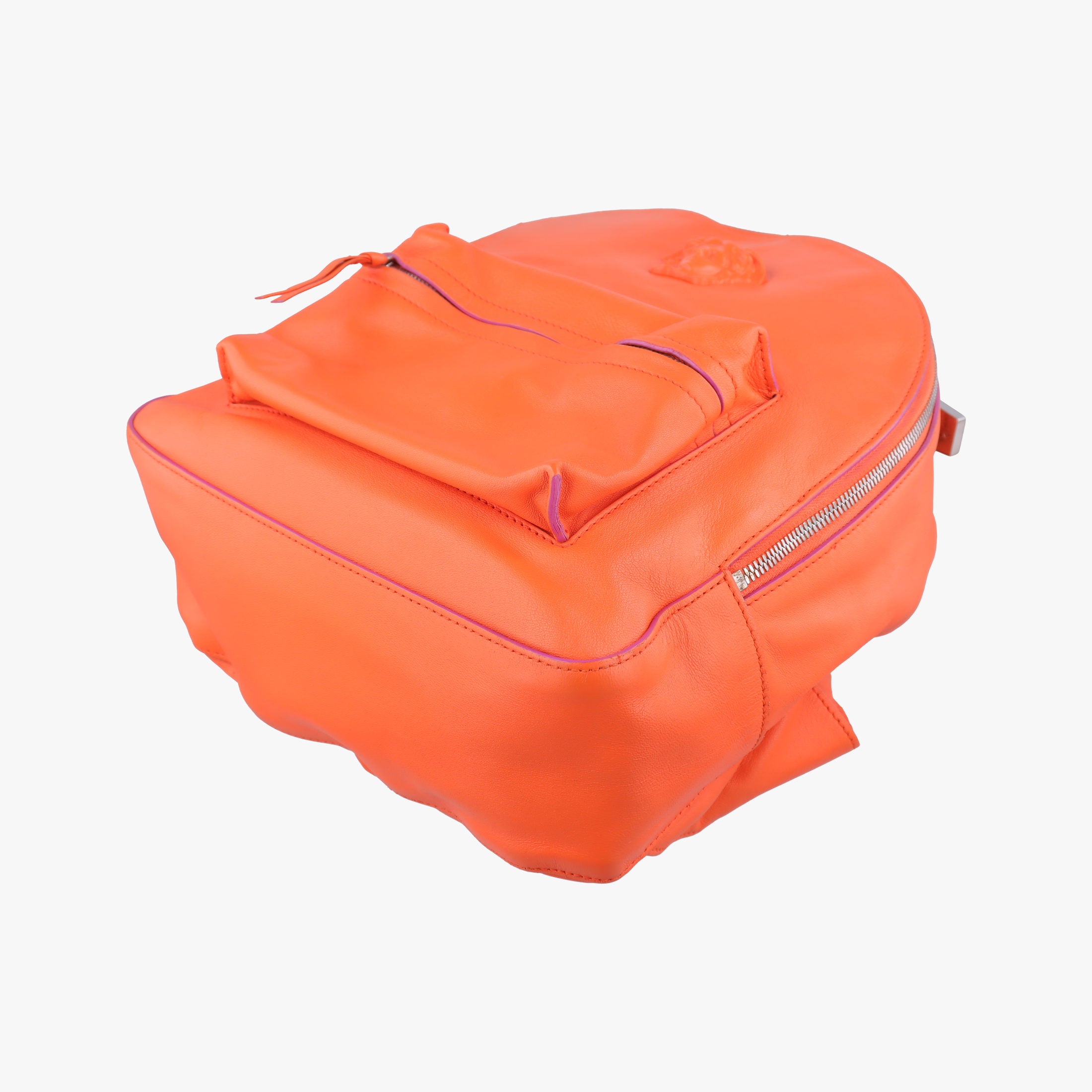 Secondhand VERSACE Medusa Orange Leather  backpack/rucksack | stylenewstar