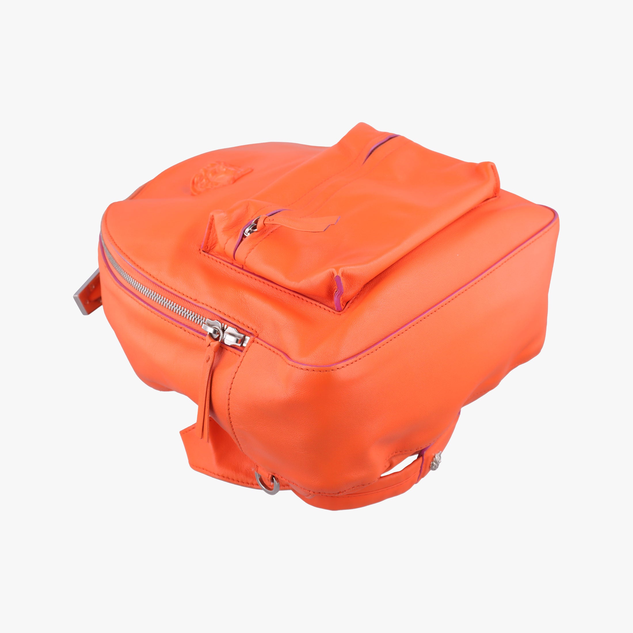 Secondhand VERSACE Medusa Orange Leather  backpack/rucksack | stylenewstar