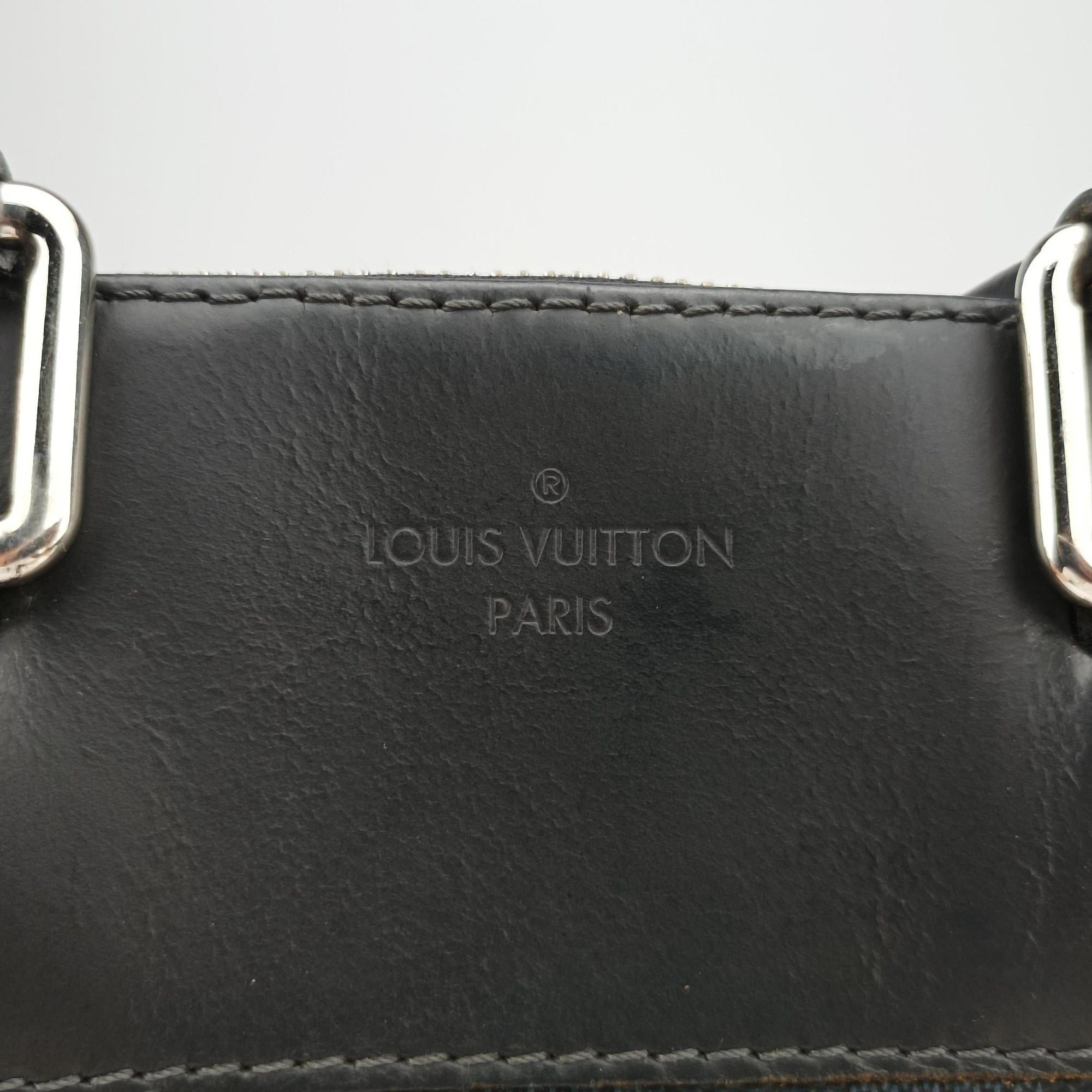 Secondhand Louis Vuitton Porte-Documents Jour Black×Navy Damier Cobalt N42241 handbag | stylenewstar
