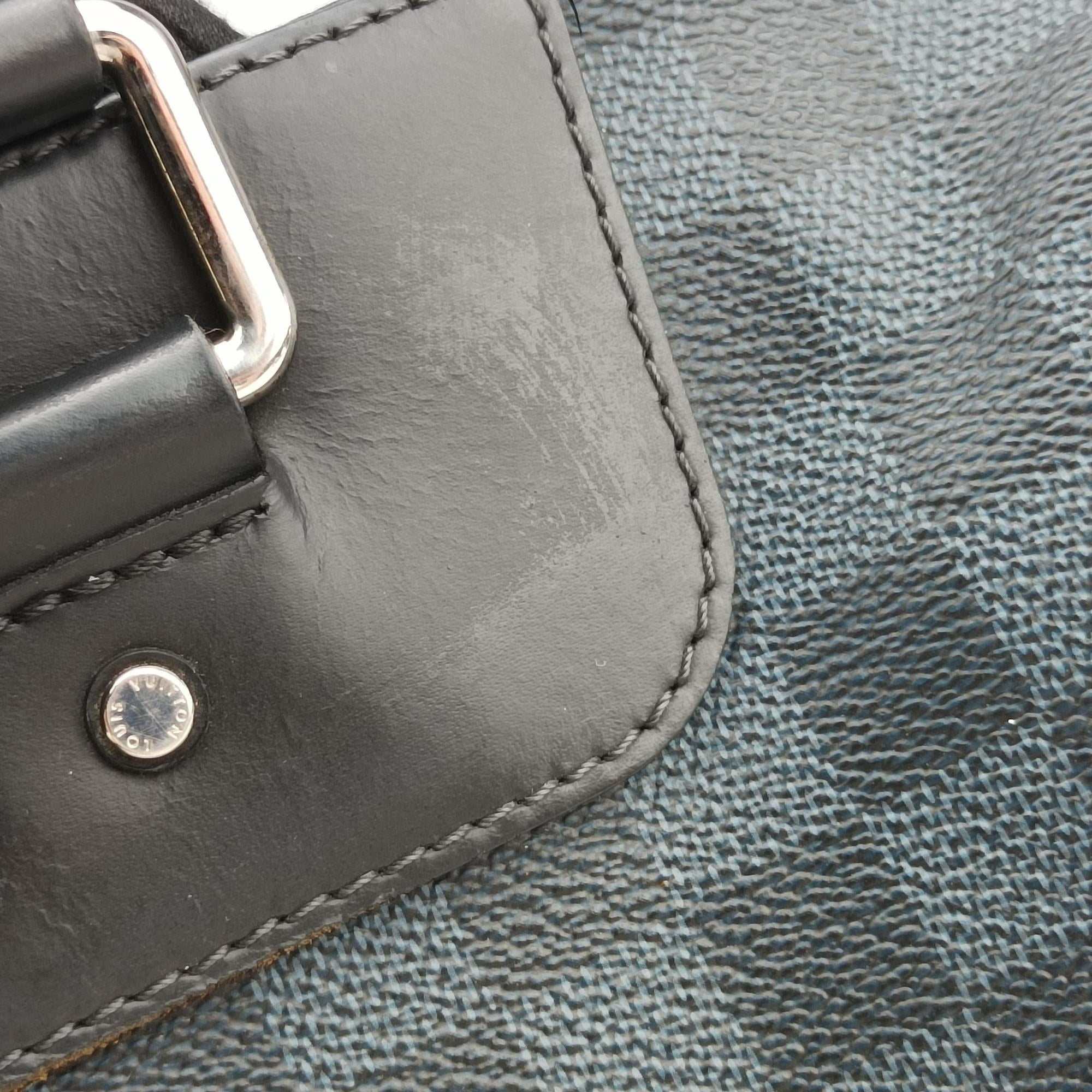 Secondhand Louis Vuitton Porte-Documents Jour Black×Navy Damier Cobalt N42241 handbag | stylenewstar
