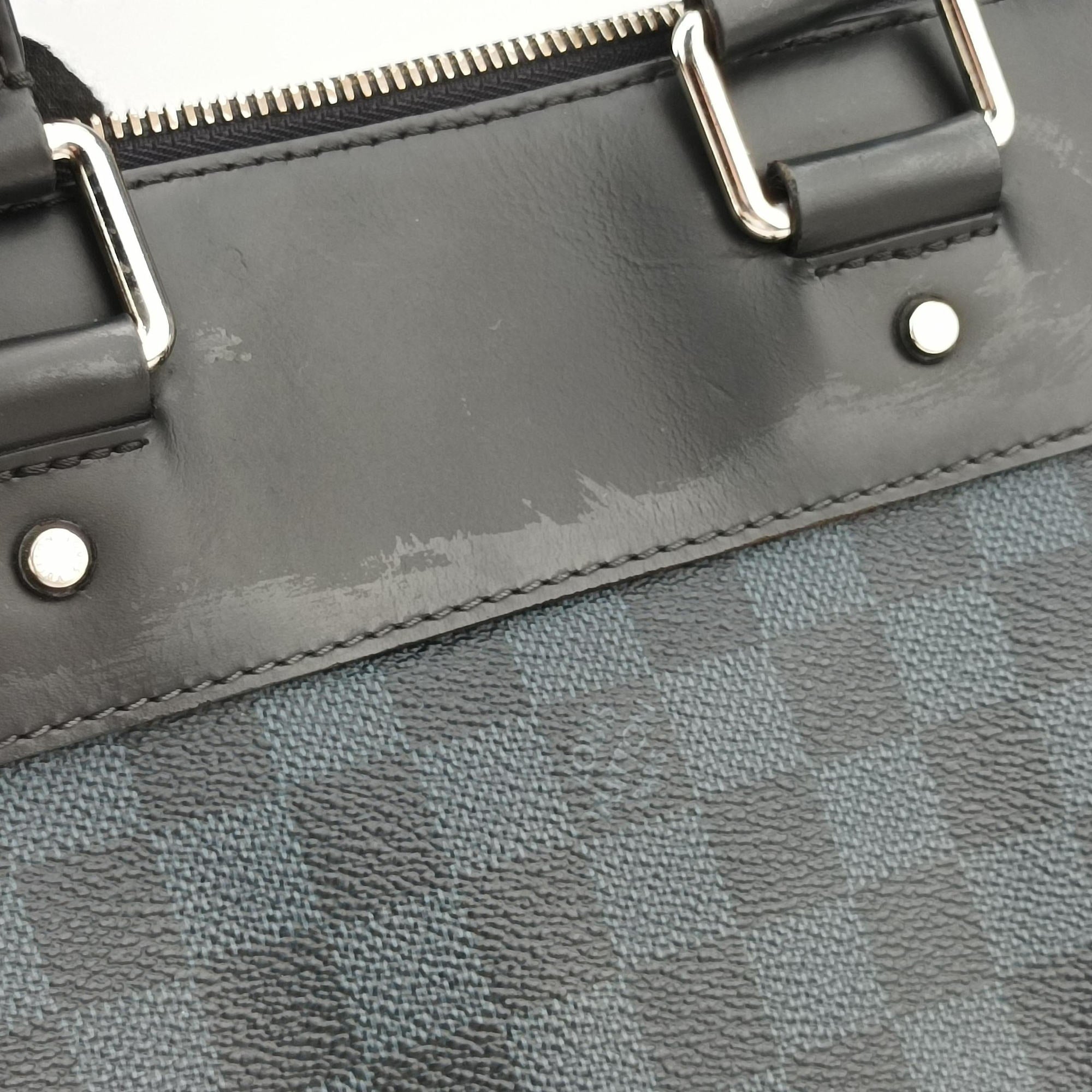 Secondhand Louis Vuitton Porte-Documents Jour Black×Navy Damier Cobalt N42241 handbag | stylenewstar