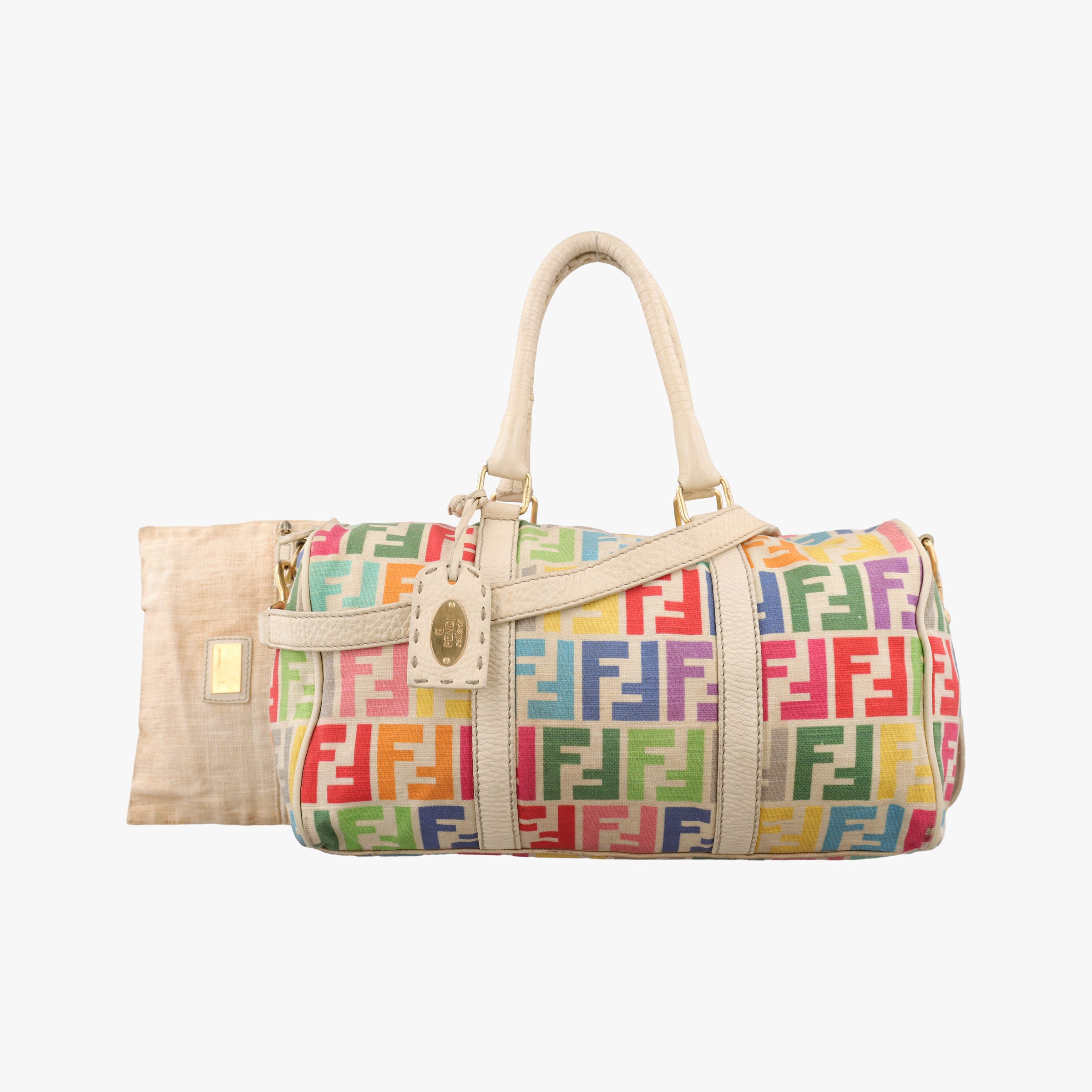 Pre-owned Fendi Vintage Zucca Multicolour canvas 8BL108 shoulderbag | stylenewstar
