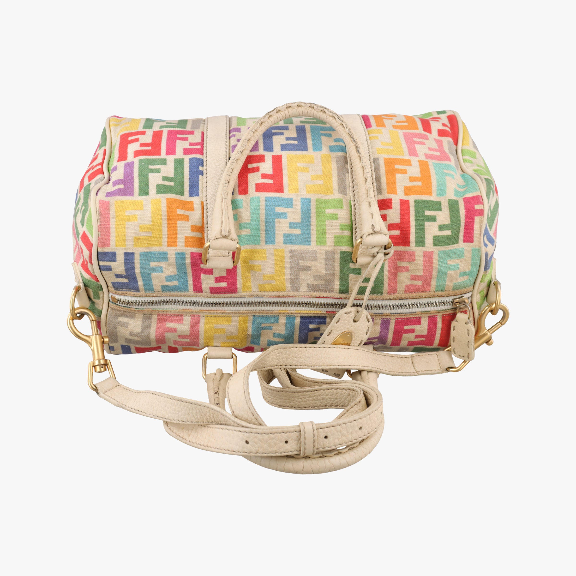 Pre-owned Fendi Vintage Zucca Multicolour canvas 8BL108 shoulderbag | stylenewstar