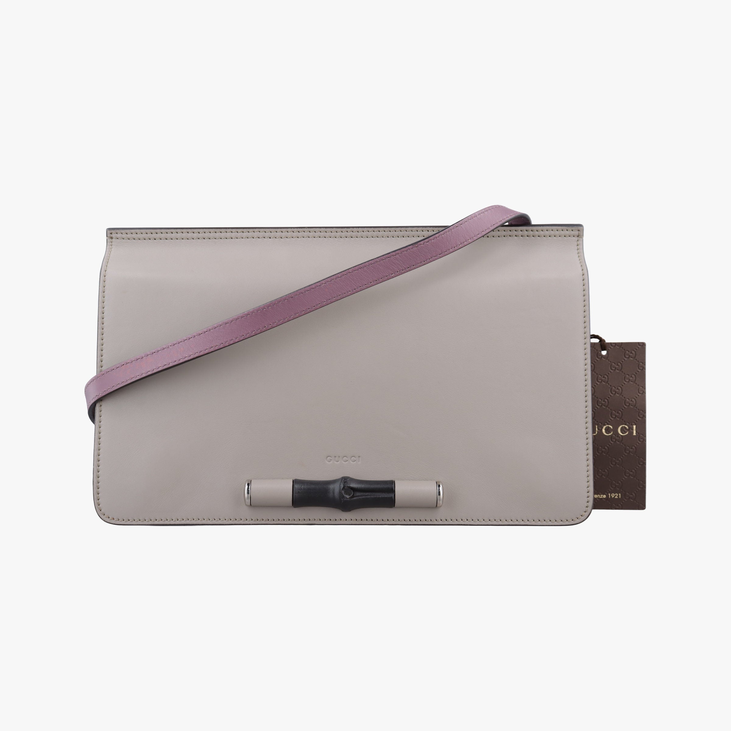 Secondhand Gucci Lady Bamboo Flap Grey Leather 370817 shoulderbag | stylenewstar