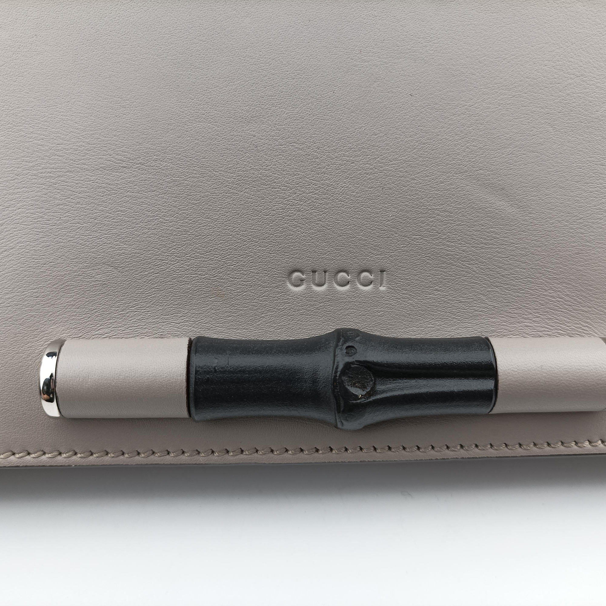 Secondhand Gucci Lady Bamboo Flap Grey Leather 370817 shoulderbag | stylenewstar