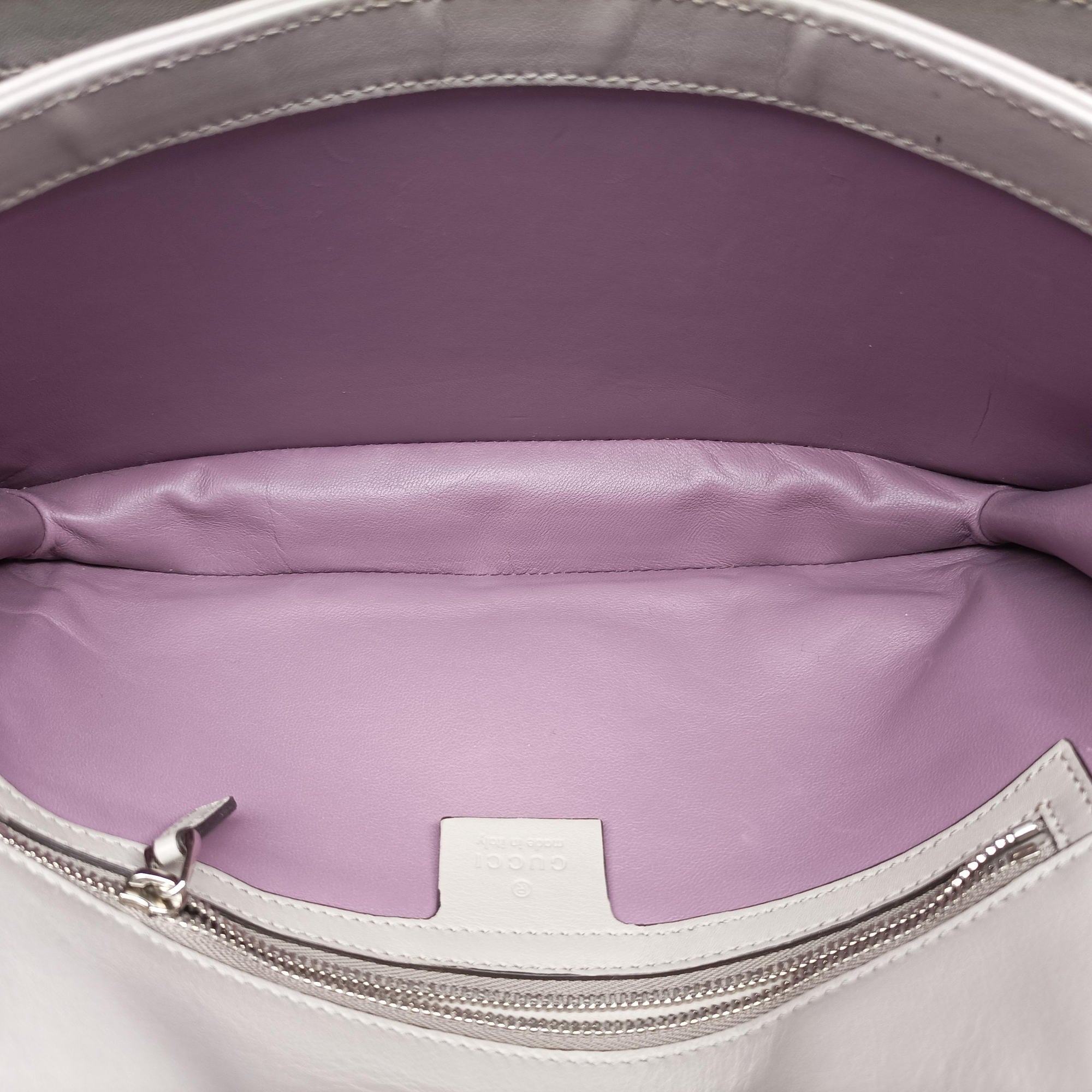 Secondhand Gucci Lady Bamboo Flap Grey Leather 370817 shoulderbag | stylenewstar