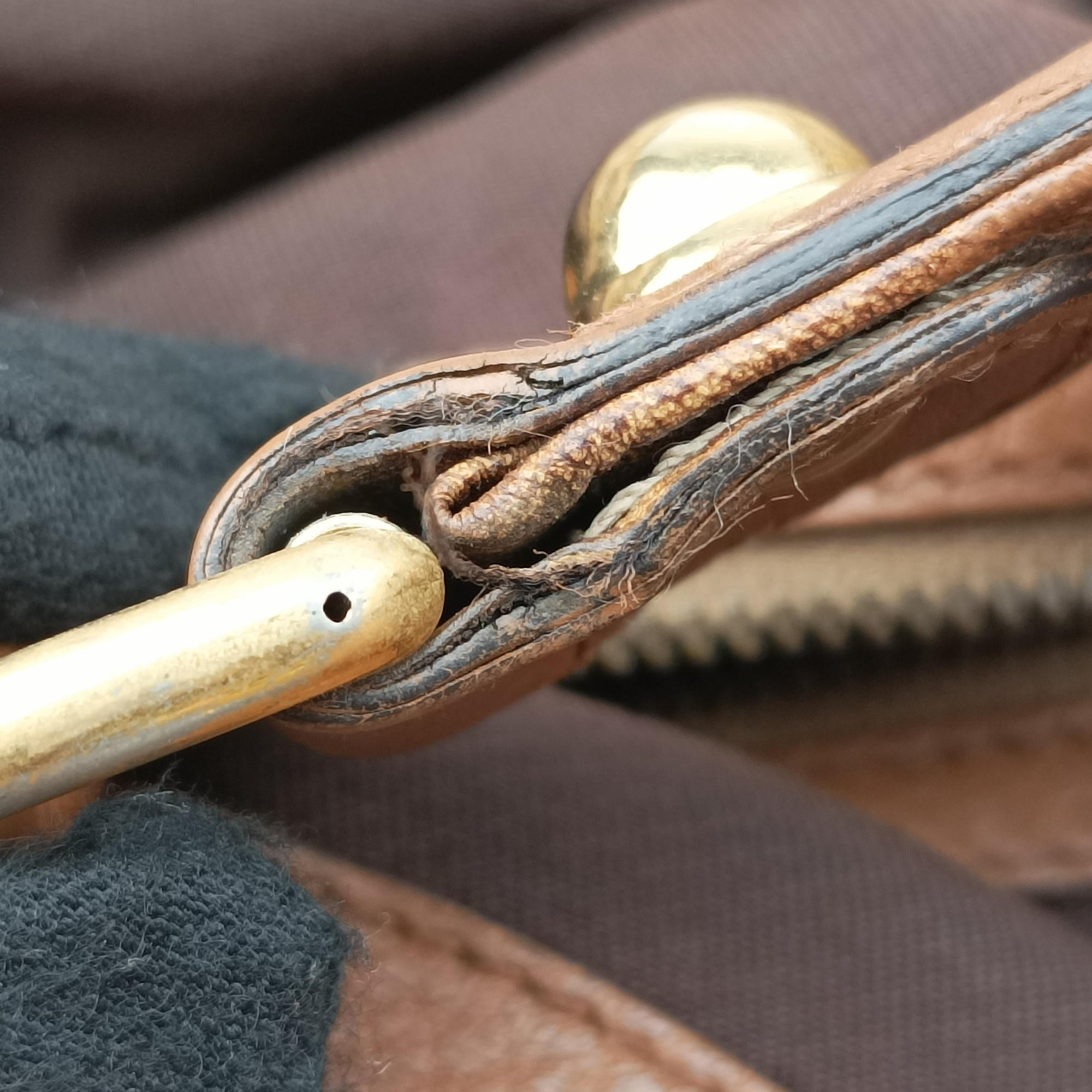 Pre-owned Gucci Guccissima New Pelham horsebit Brown canvas×leather 223958 handbag | stylenewstar