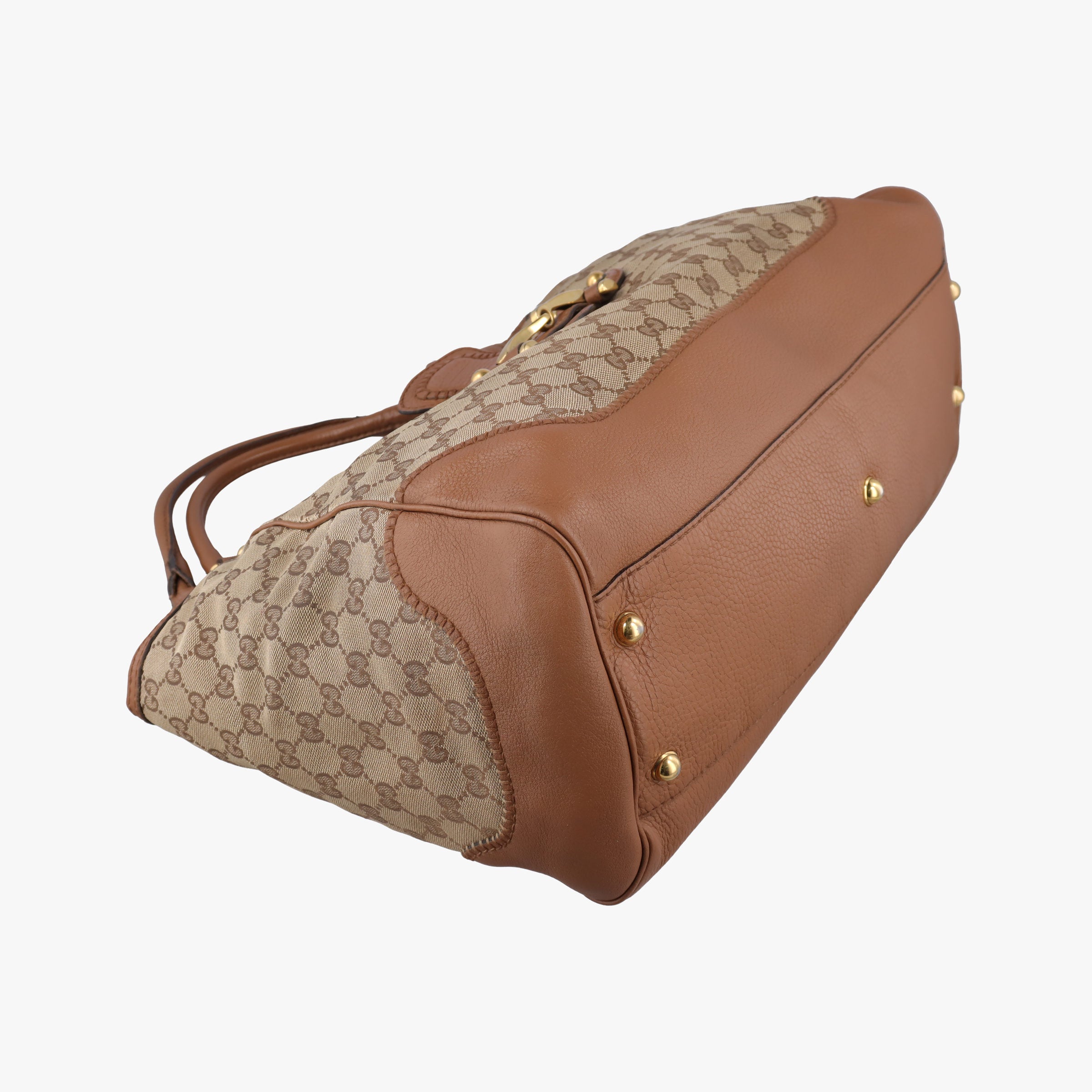 Pre-owned Gucci Guccissima New Pelham horsebit Brown canvas×leather 223958 handbag | stylenewstar