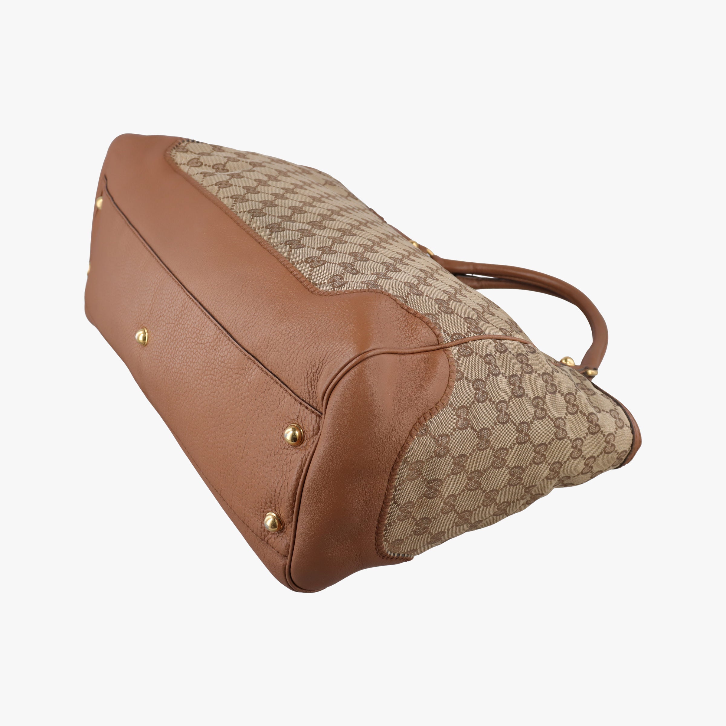 Pre-owned Gucci Guccissima New Pelham horsebit Brown canvas×leather 223958 handbag | stylenewstar