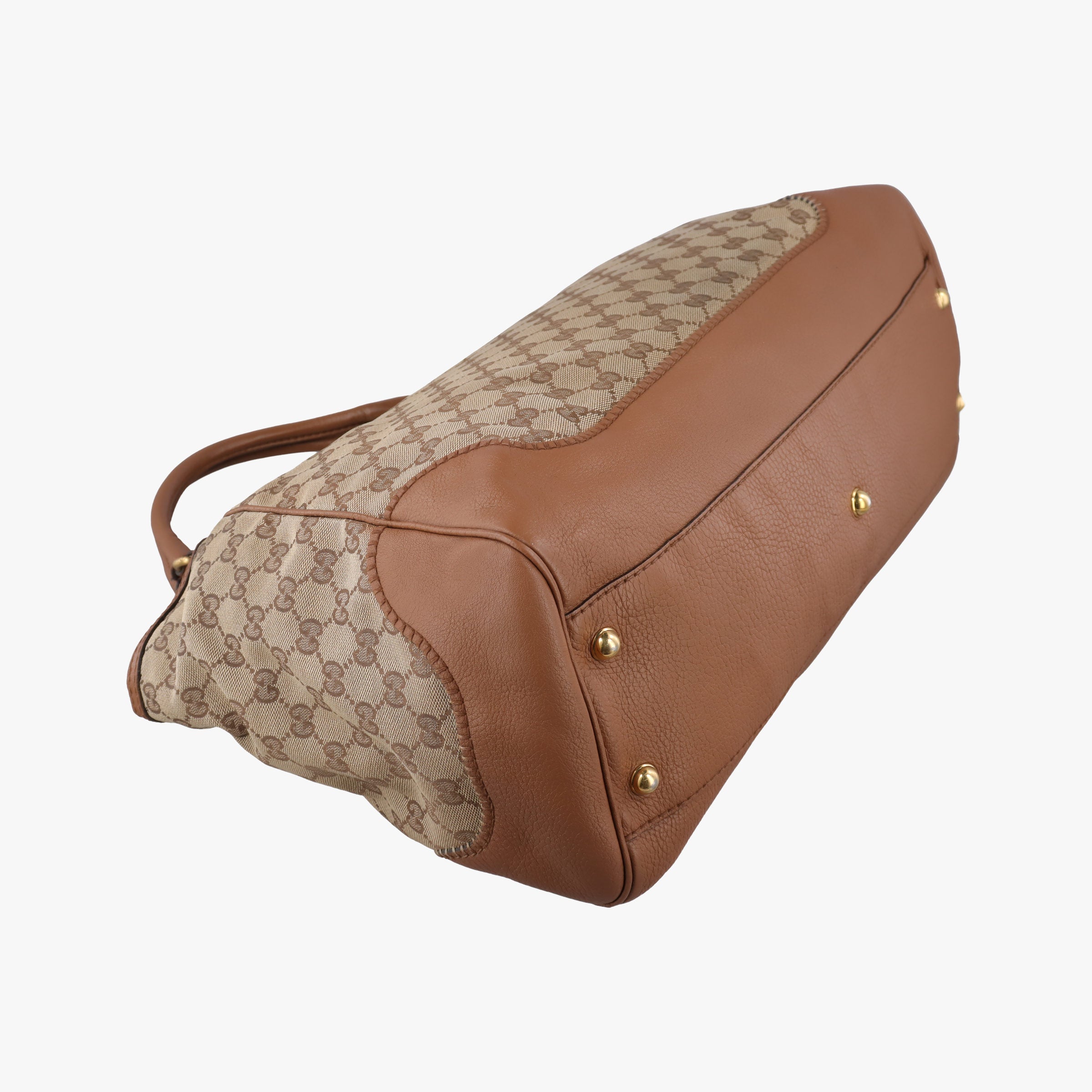 Pre-owned Gucci Guccissima New Pelham horsebit Brown canvas×leather 223958 handbag | stylenewstar
