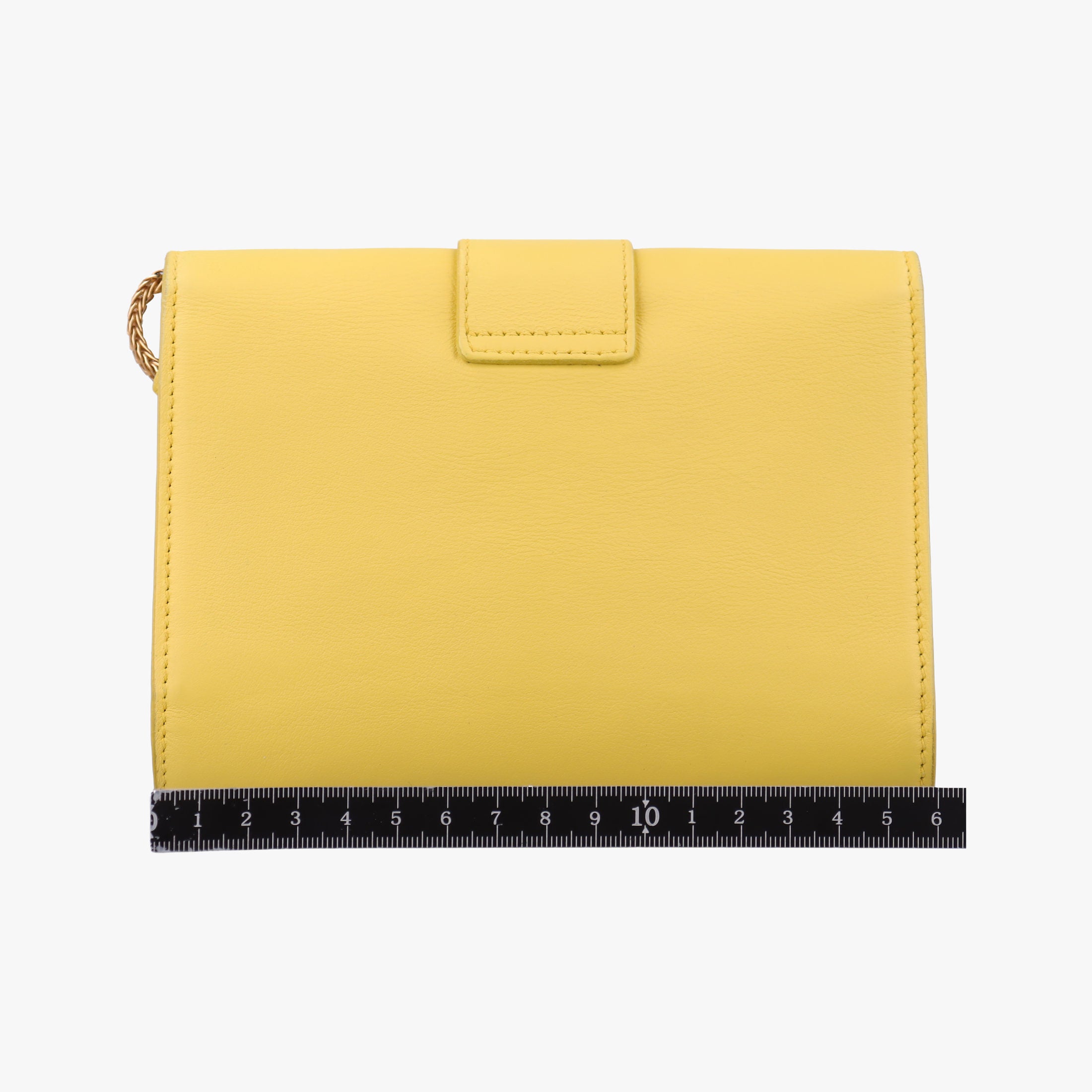 Pre-owned Yves Saint Laurent ChYc Mini Y Line Classic Cabasique WOC Yellow Leather 311215 shoulderbag | stylenewstar