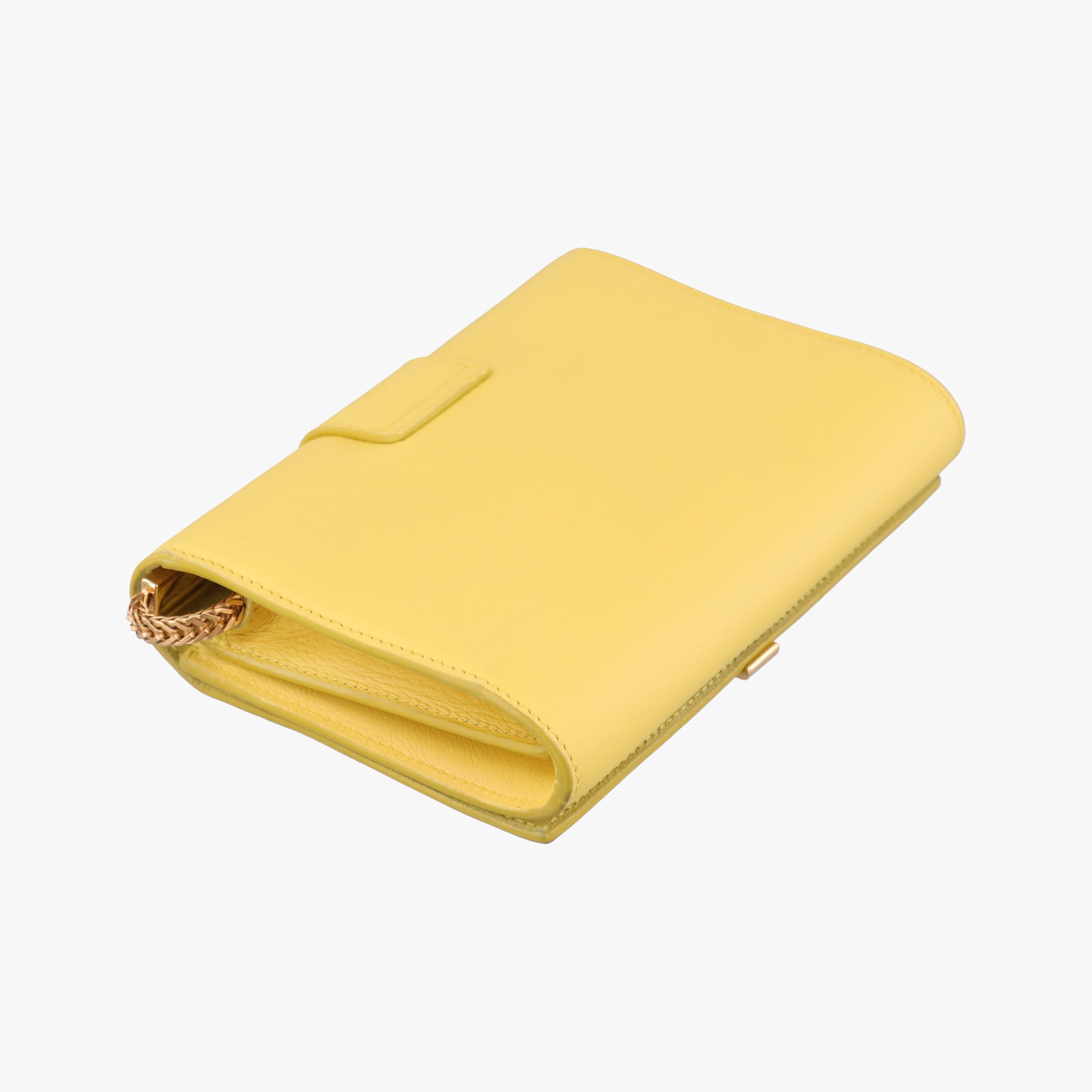 Pre-owned Yves Saint Laurent ChYc Mini Y Line Classic Cabasique WOC Yellow Leather 311215 shoulderbag | stylenewstar