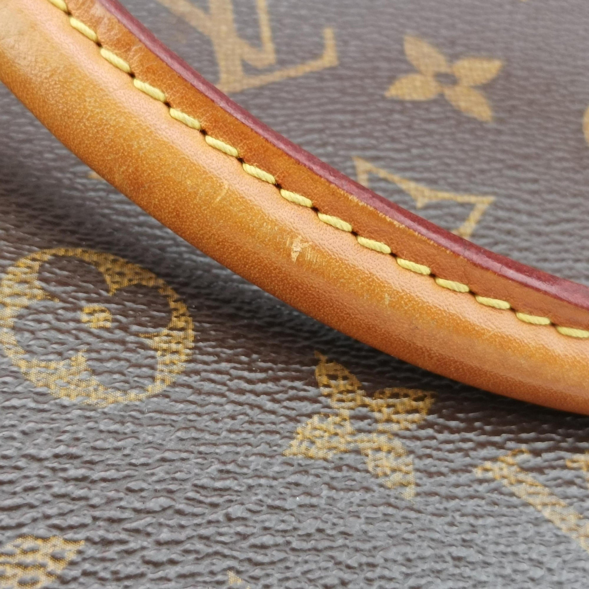 Secondhand Louis Vuitton PALLAS brown×CERISE Monogram Canvas×calf leather M41175 shoulderbag | stylenewstar