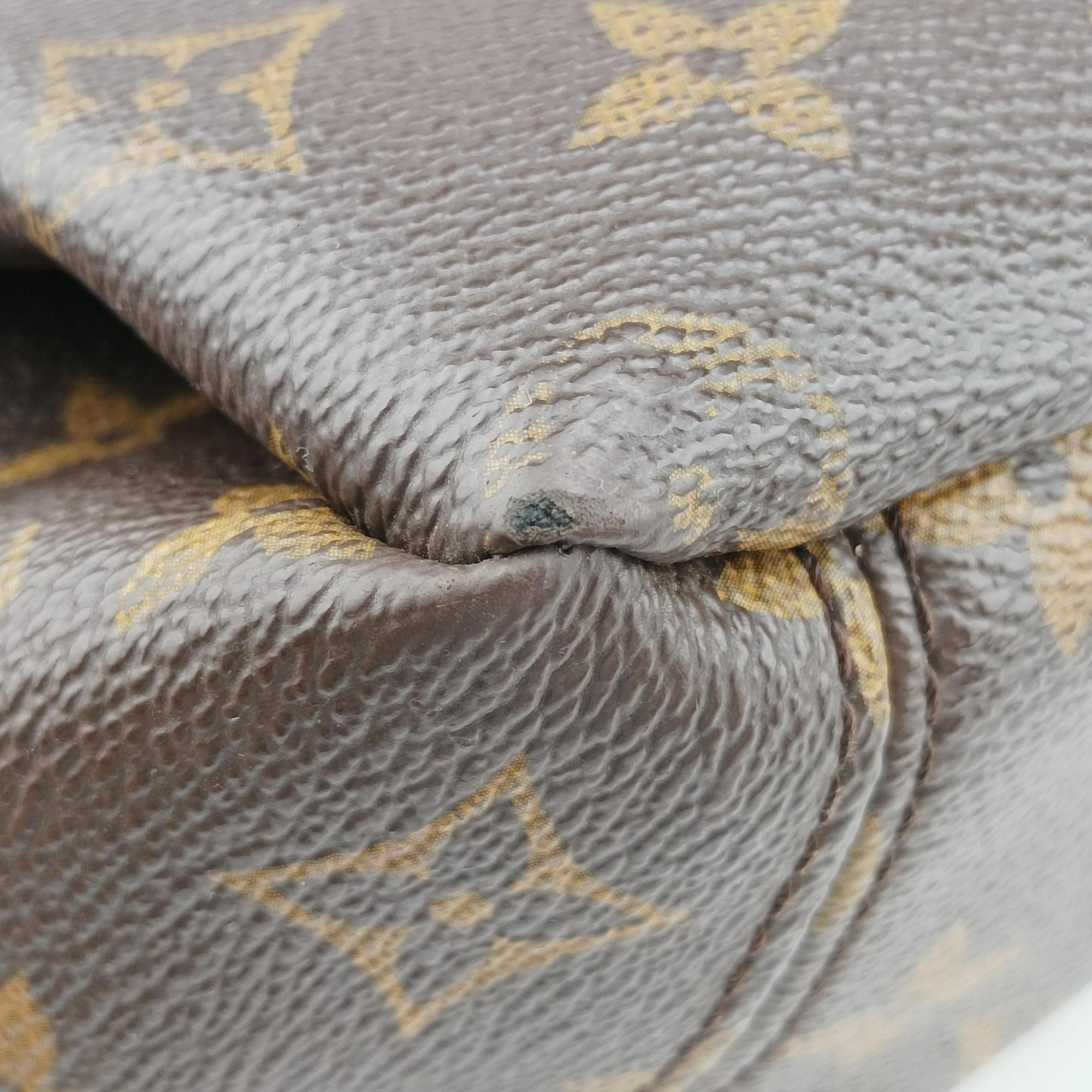 Secondhand Louis Vuitton PALLAS brown×CERISE Monogram Canvas×calf leather M41175 shoulderbag | stylenewstar