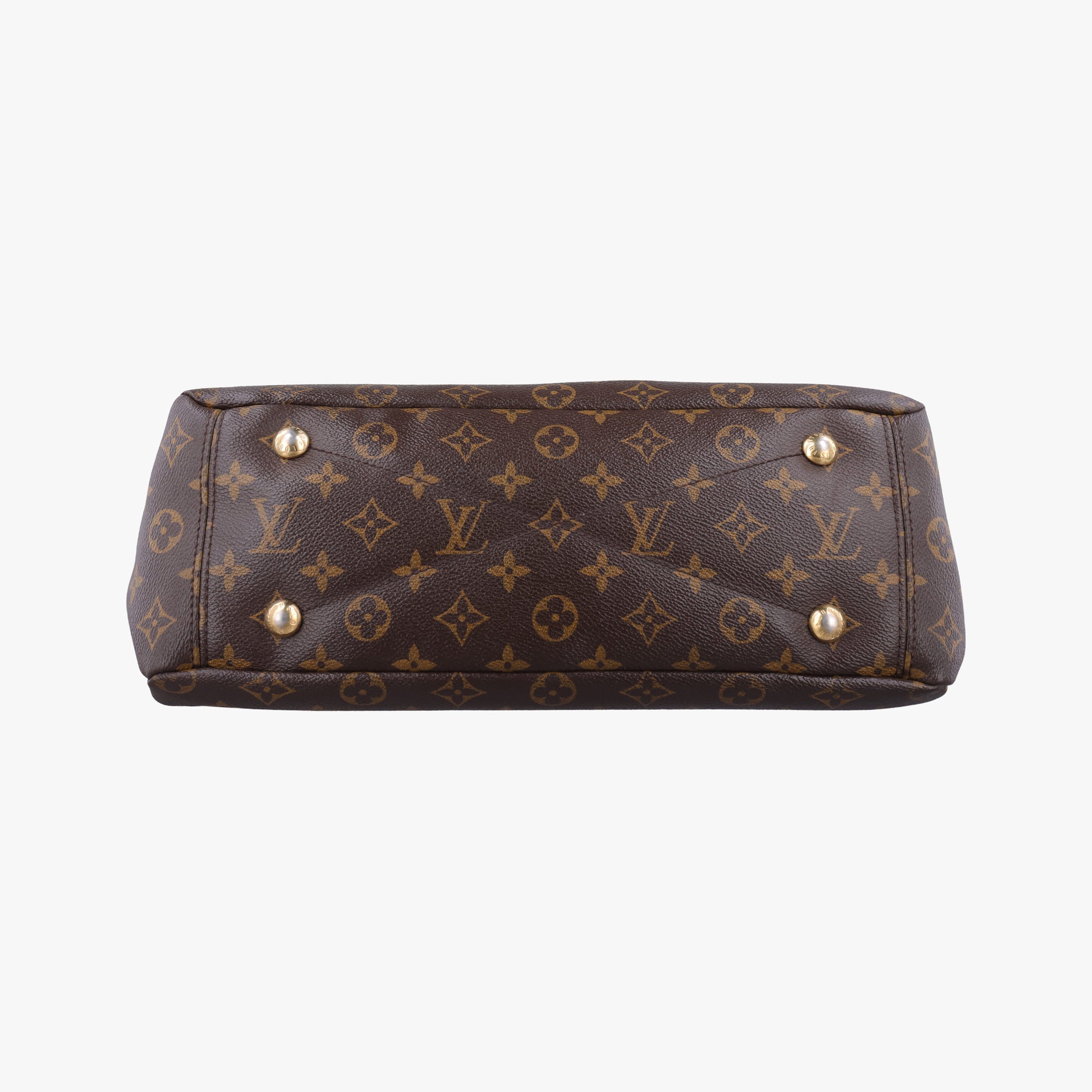 Secondhand Louis Vuitton PALLAS brown×CERISE Monogram Canvas×calf leather M41175 shoulderbag | stylenewstar