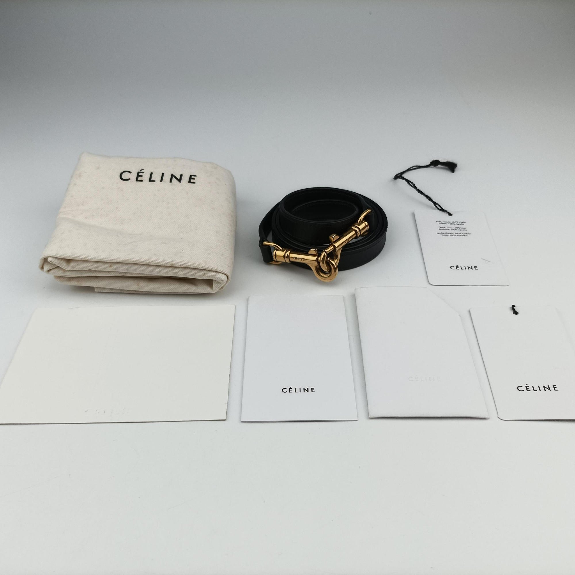 Pre-owned Celine Luggage Micro shopper Beige×black×blue Leather  shoulderbag | stylenewstar