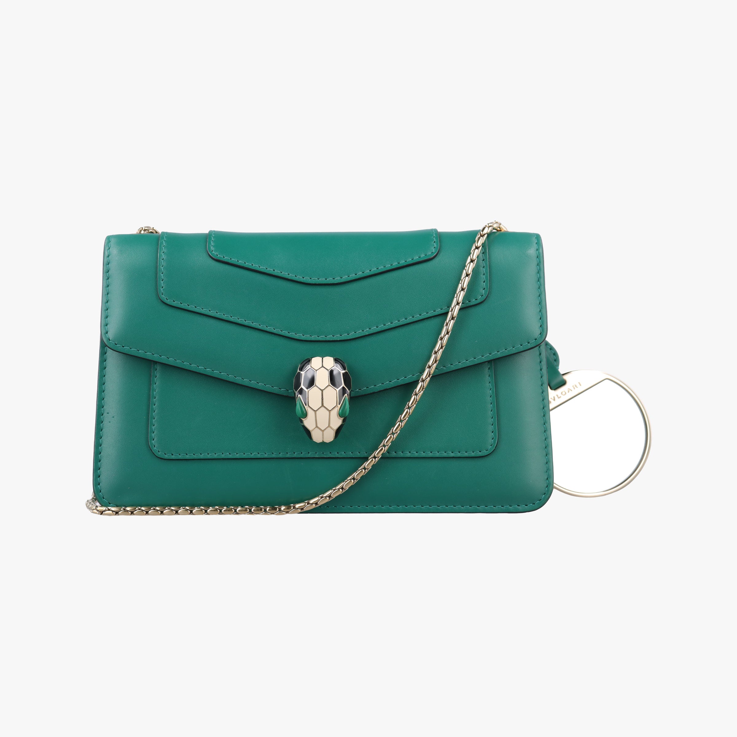 Secondhand Bvlgari SERPENTI FOREVER Green Leather  shoulderbag | stylenewstar