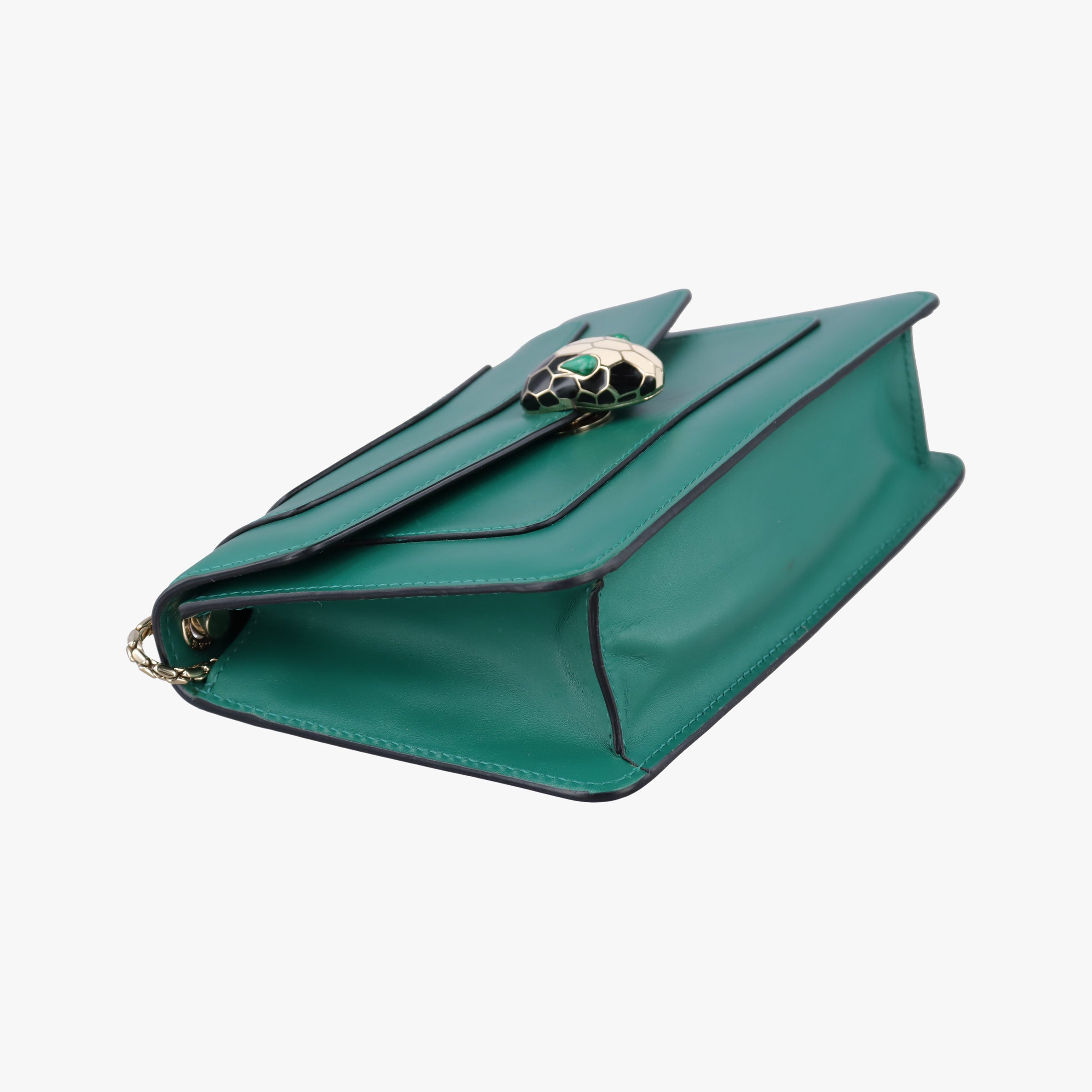 Secondhand Bvlgari SERPENTI FOREVER Green Leather  shoulderbag | stylenewstar