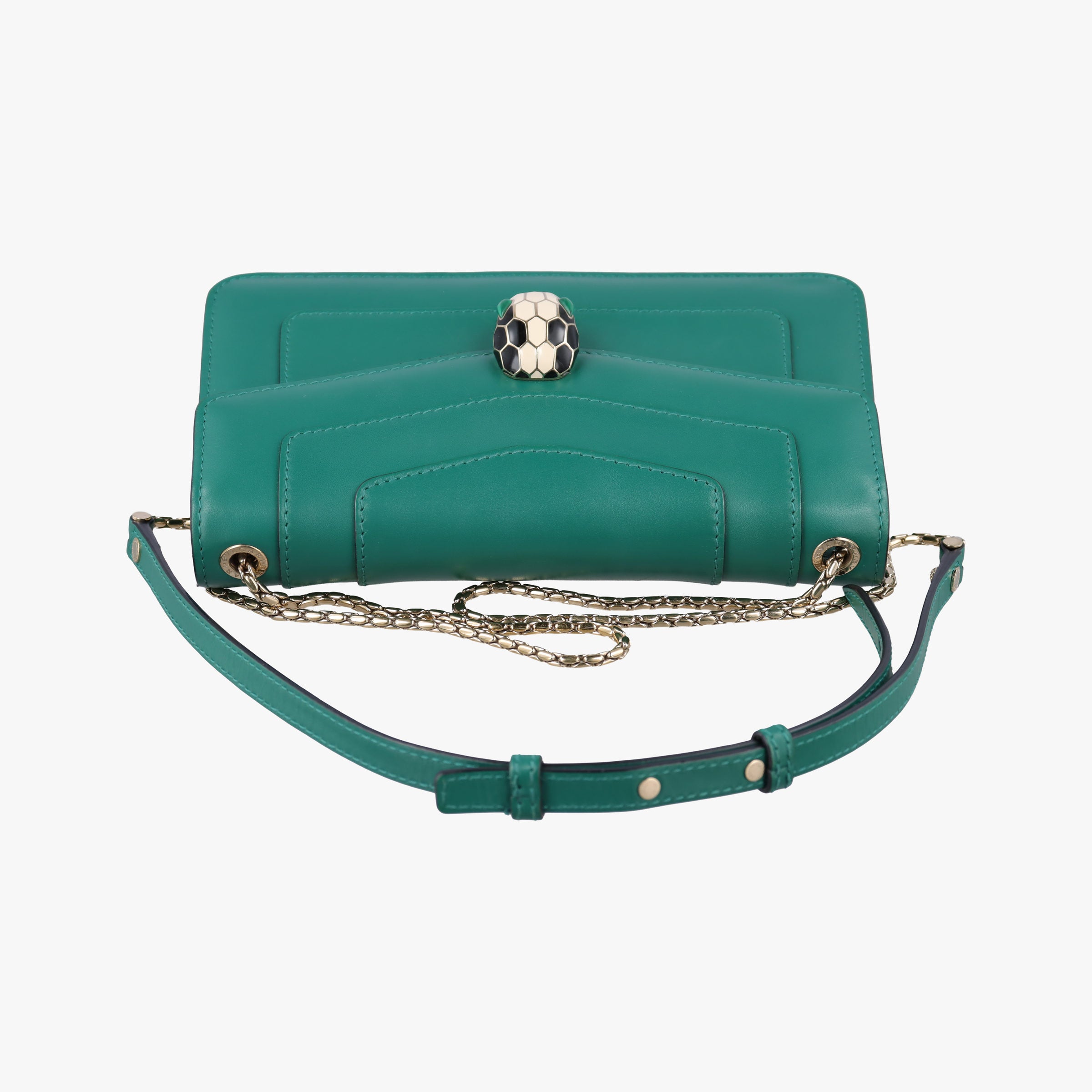 Secondhand Bvlgari SERPENTI FOREVER Green Leather  shoulderbag | stylenewstar