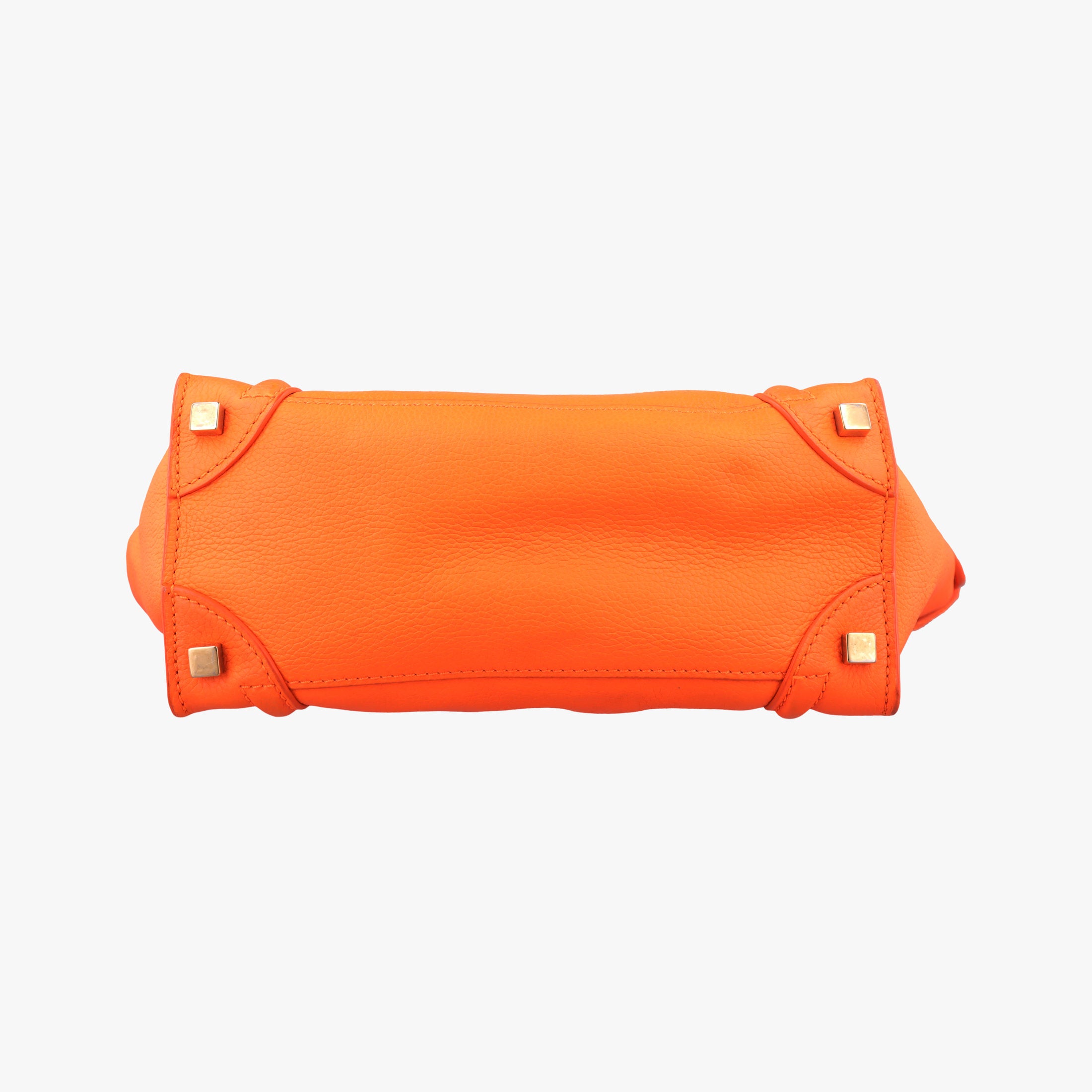Pre-owned Celine Luggage Micro shopper Orange Leather  handbag | stylenewstar