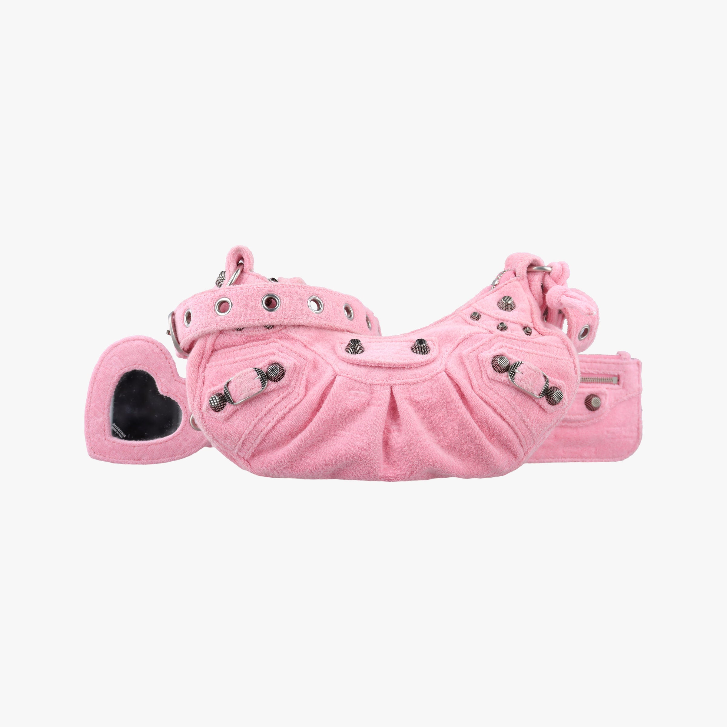 Secondhand Balenciaga Le Cagole mini Pink Pile Fabric  shoulderbag | stylenewstar