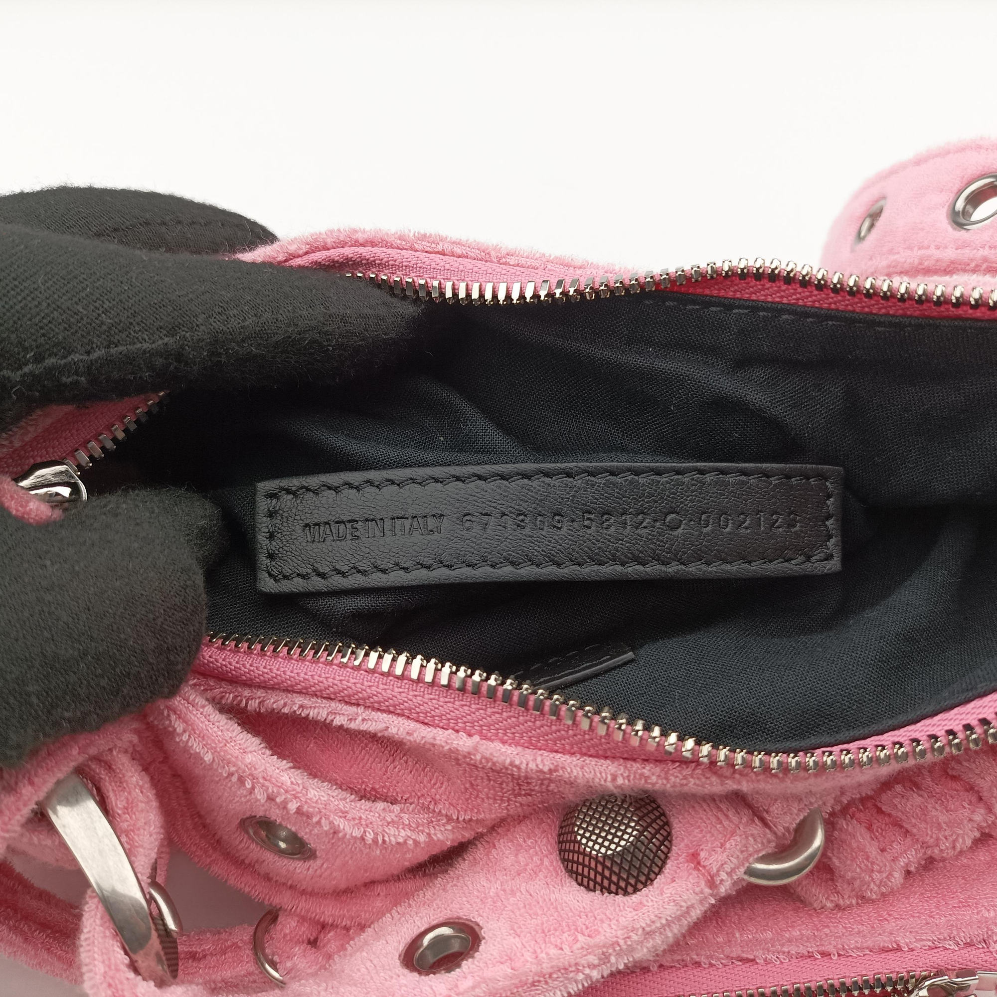 Secondhand Balenciaga Le Cagole mini Pink Pile Fabric  shoulderbag | stylenewstar